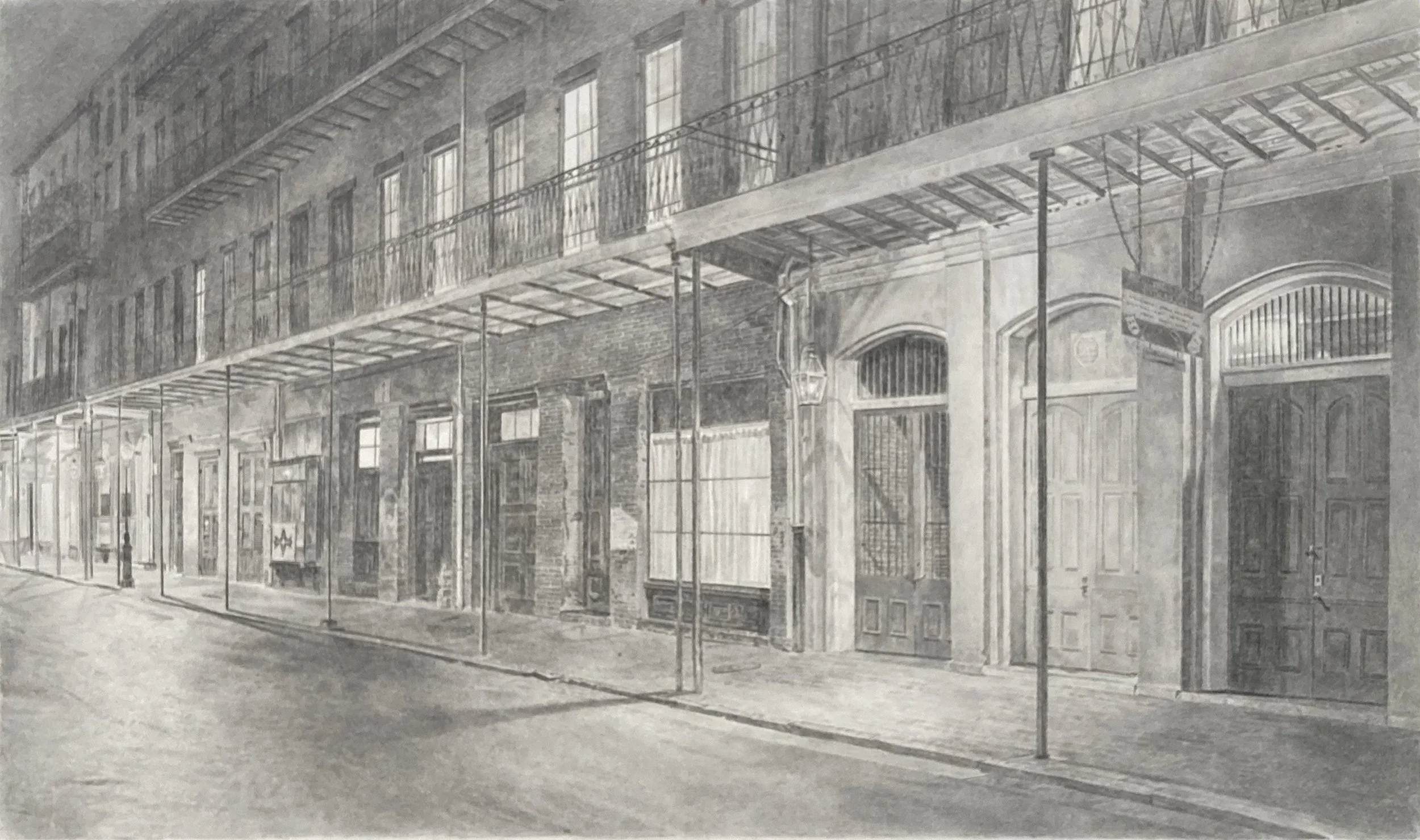 Quarter After One - soft ground pencil drawing