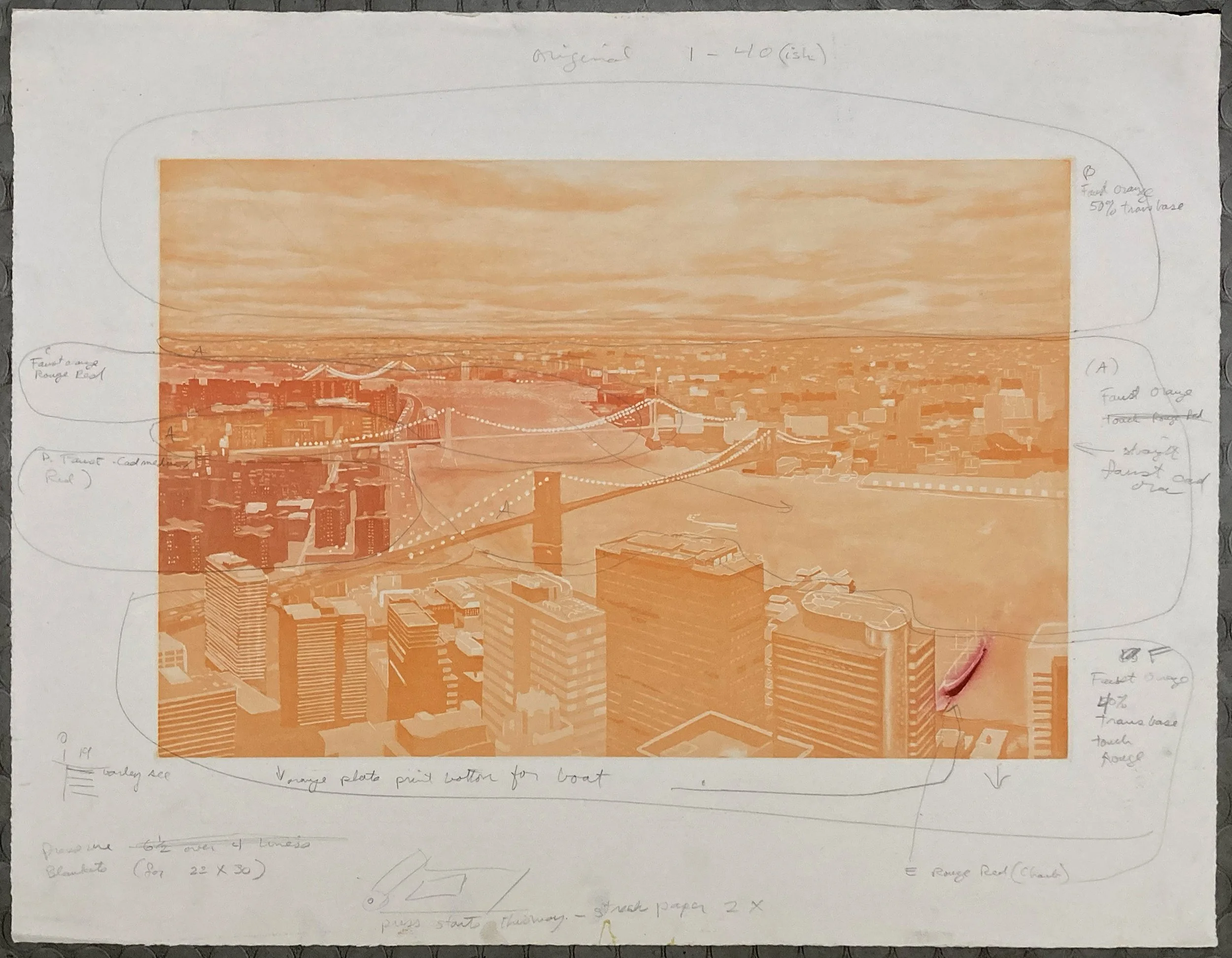 Three Bridges - orange printing notes