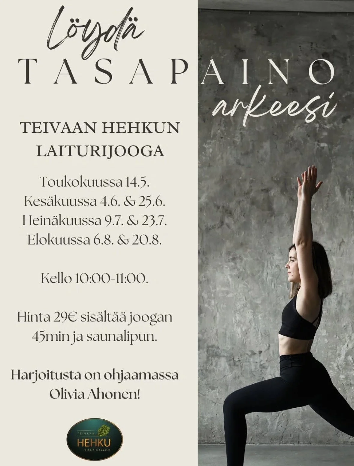 TEIVAAN HEHKUN LAITURIJOOGA