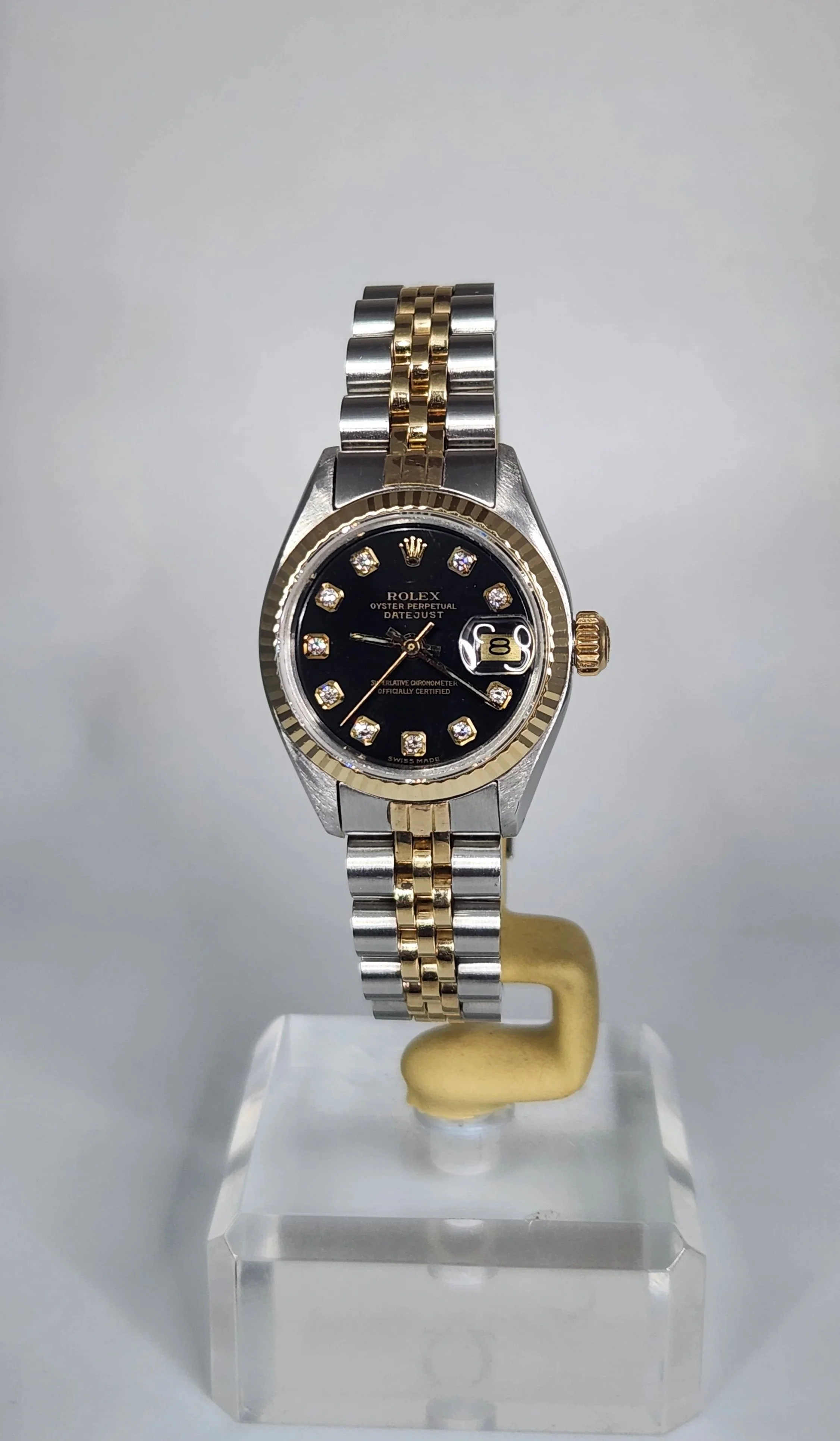 Lady's Rolex Datejust (Factory Diamond Dial) Automatic Watch - Box, Booklet, Hang Tag (Just serviced)
