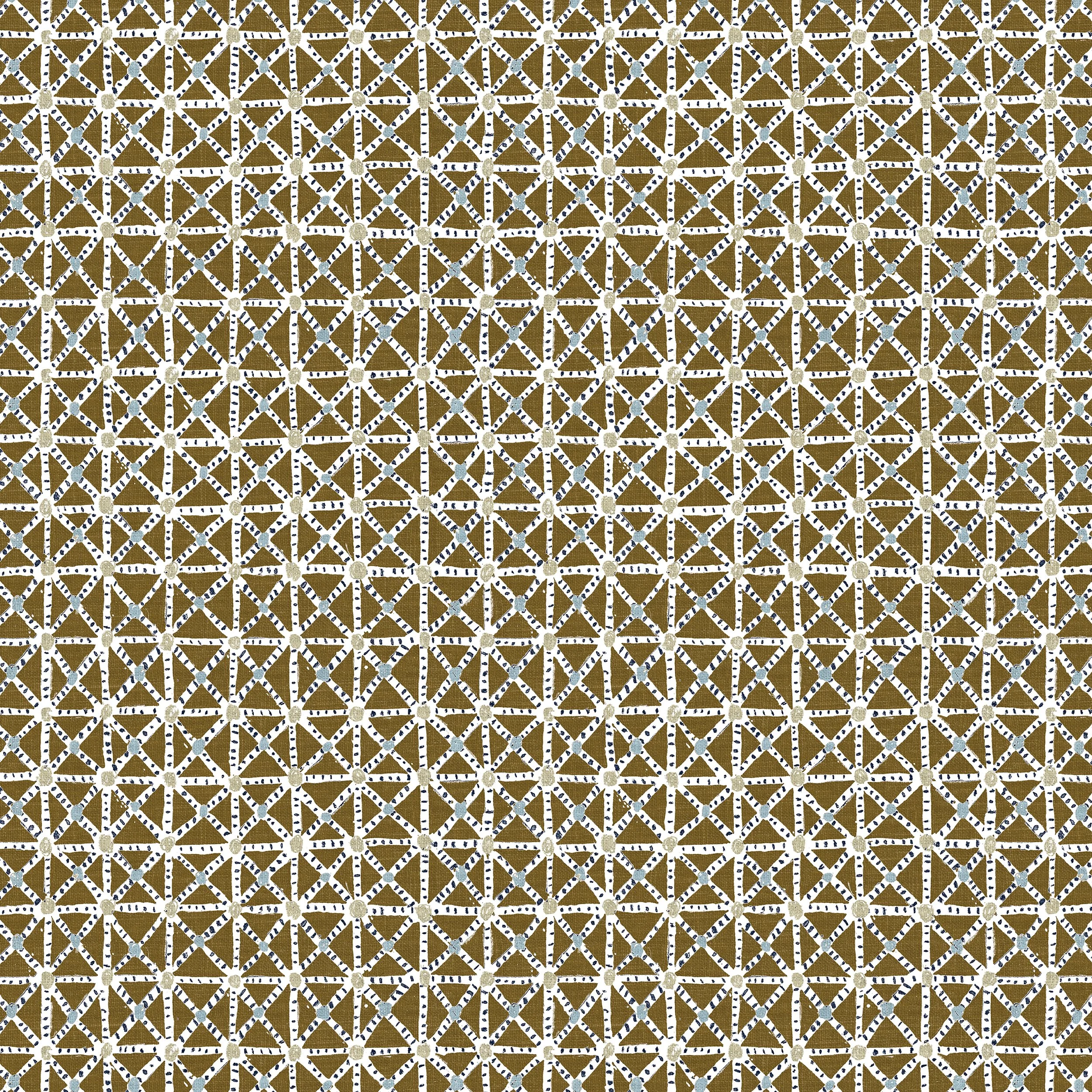 Lattice Dots Caramel Blue