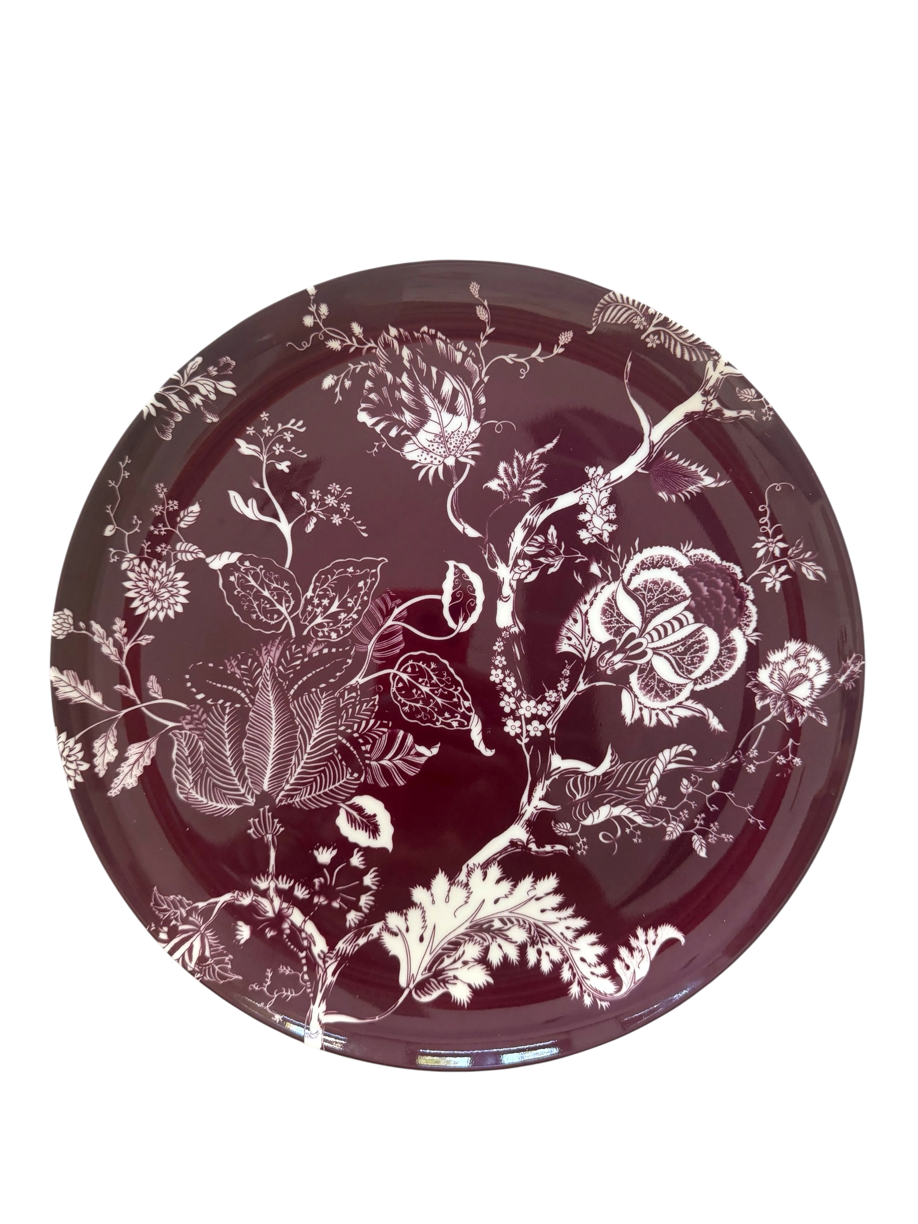 Oriental Blossom Dinner Plate in Mulberry Reverie