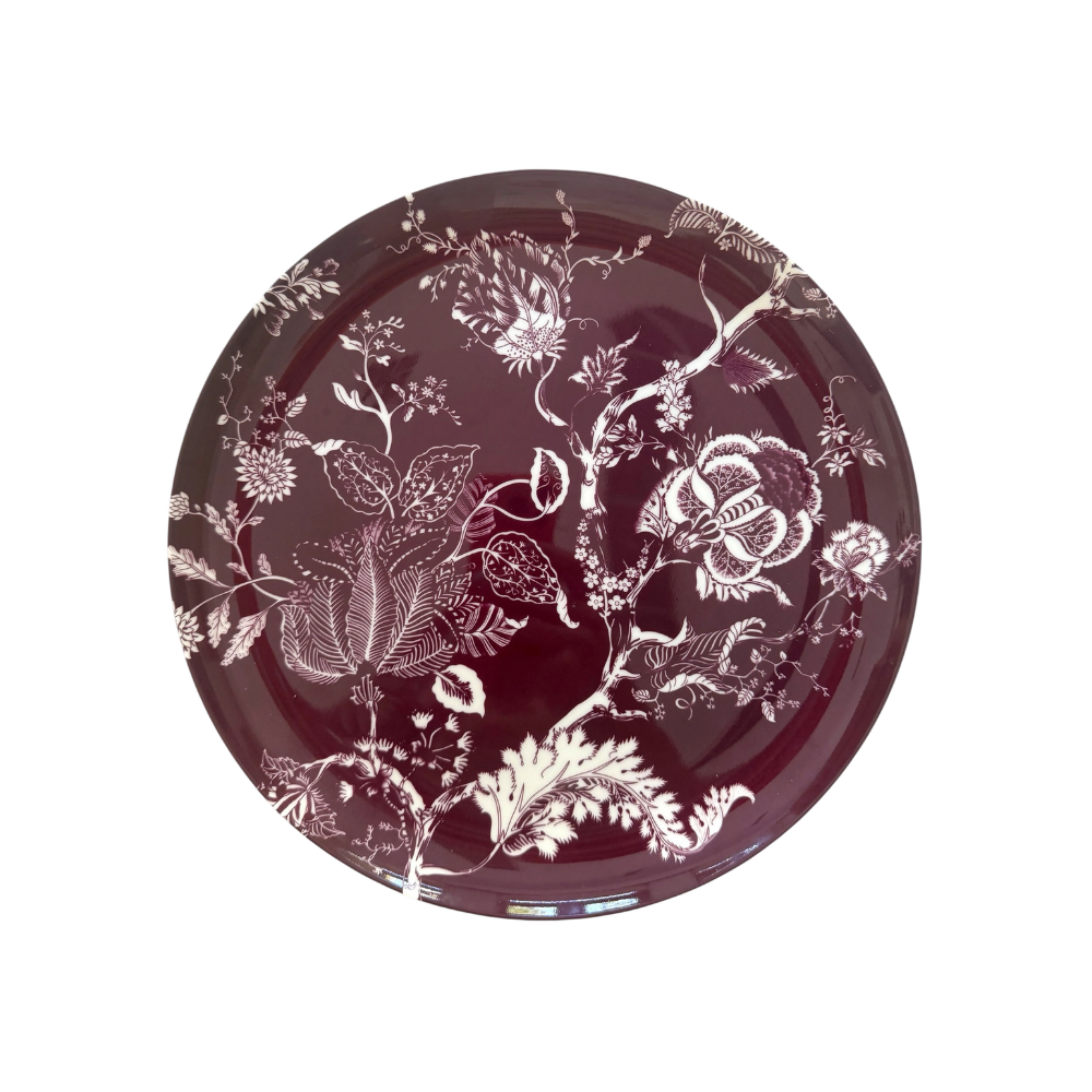 Oriental Blossom Dinner Plate in Mulberry Reverie