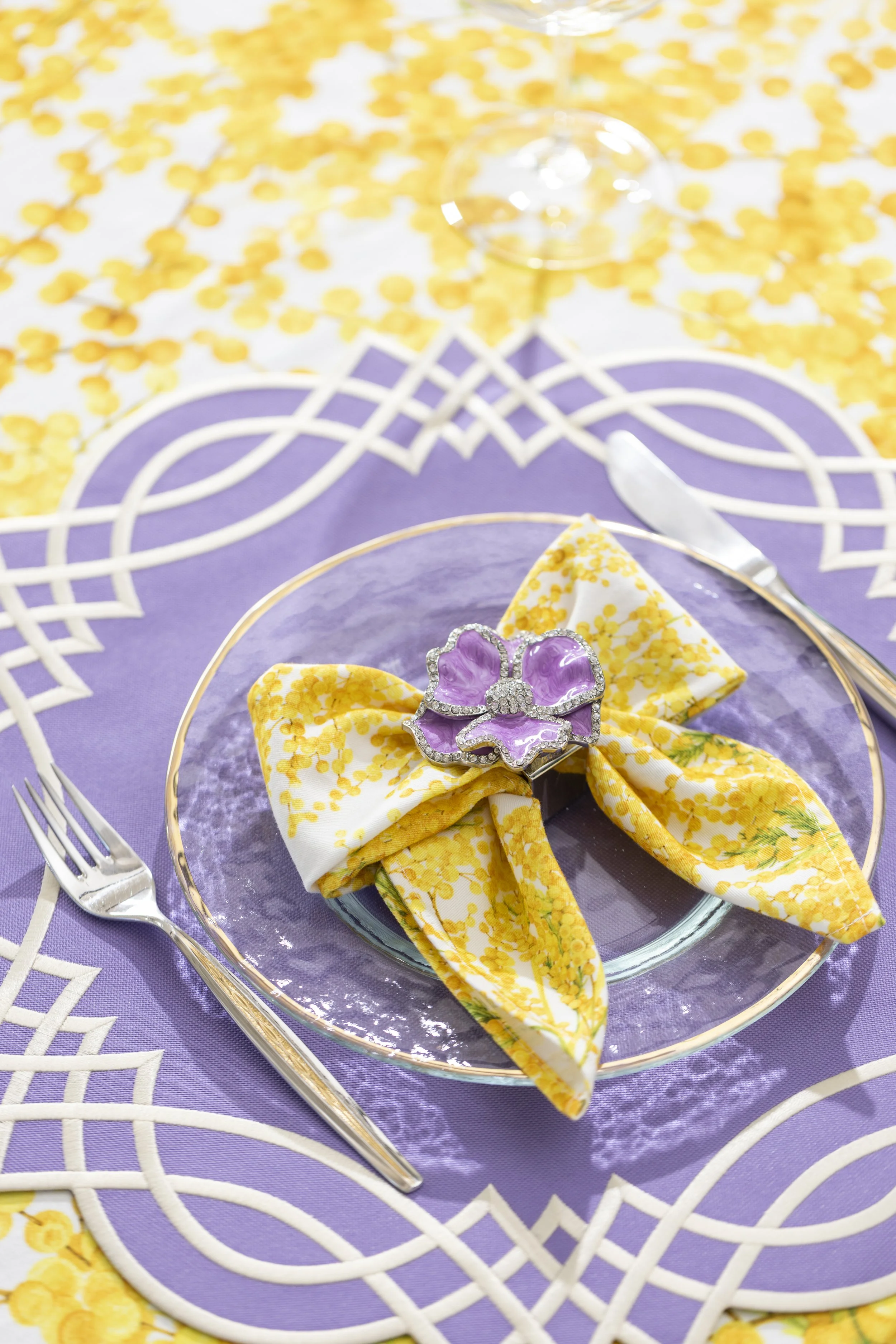 Geometric Placemat in Soft Purple