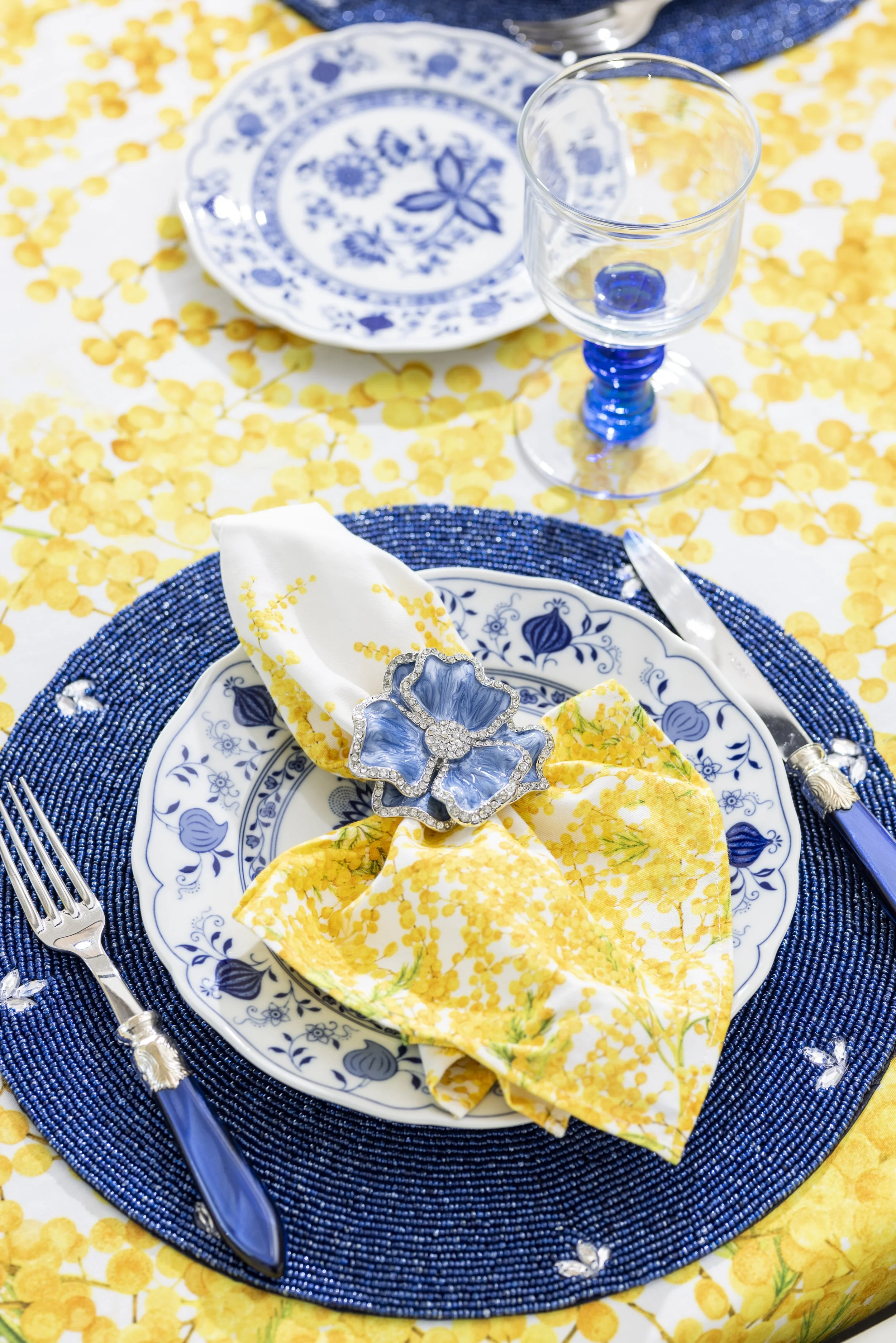 Royal Blue Glass Beaded Placemat