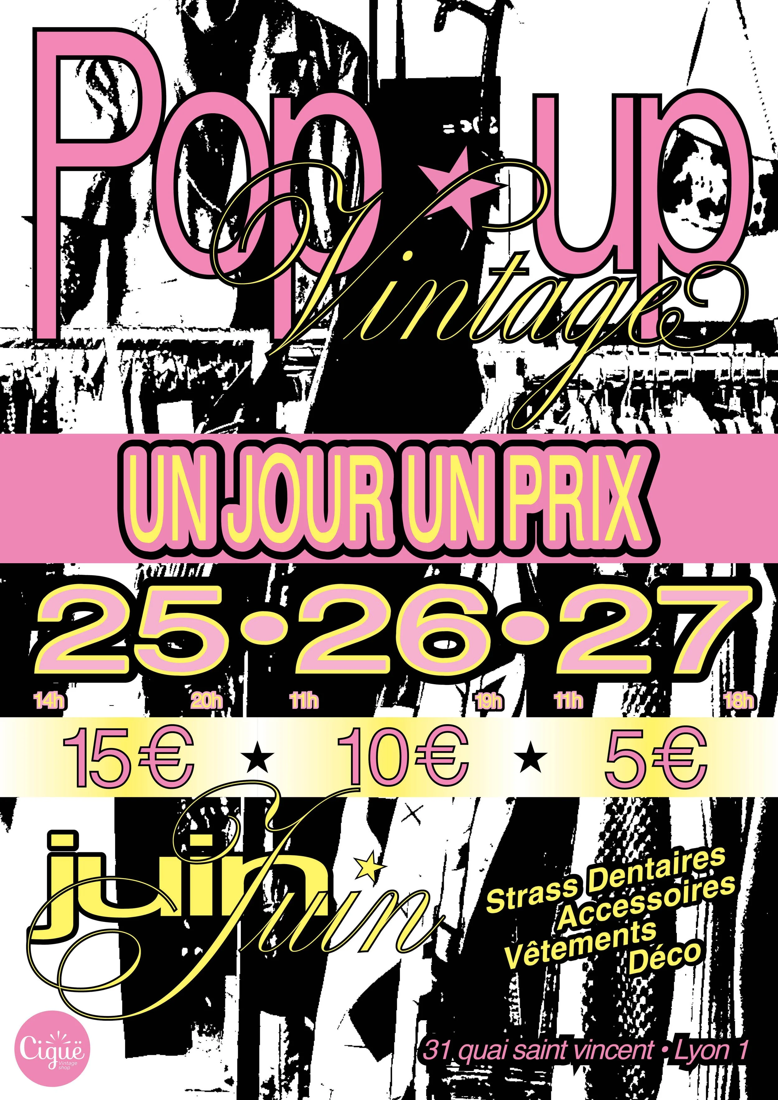 POP UP LIQUIDATION CIGUË VINTAGE 25/26/27 JUIN