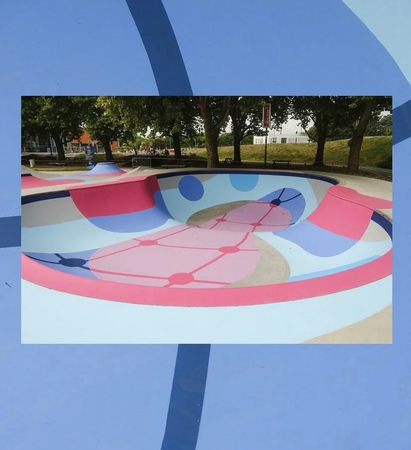 Fresque Bowl Btwin Village Decathlon par l'artiste Chloé Bernard et Akka Studio à Lille