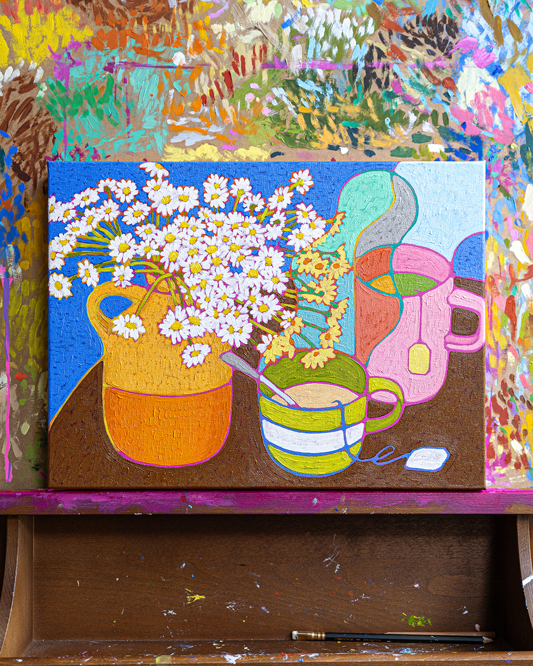 Lisa Nooin Daisies Tea Commission Painting 3.PNG