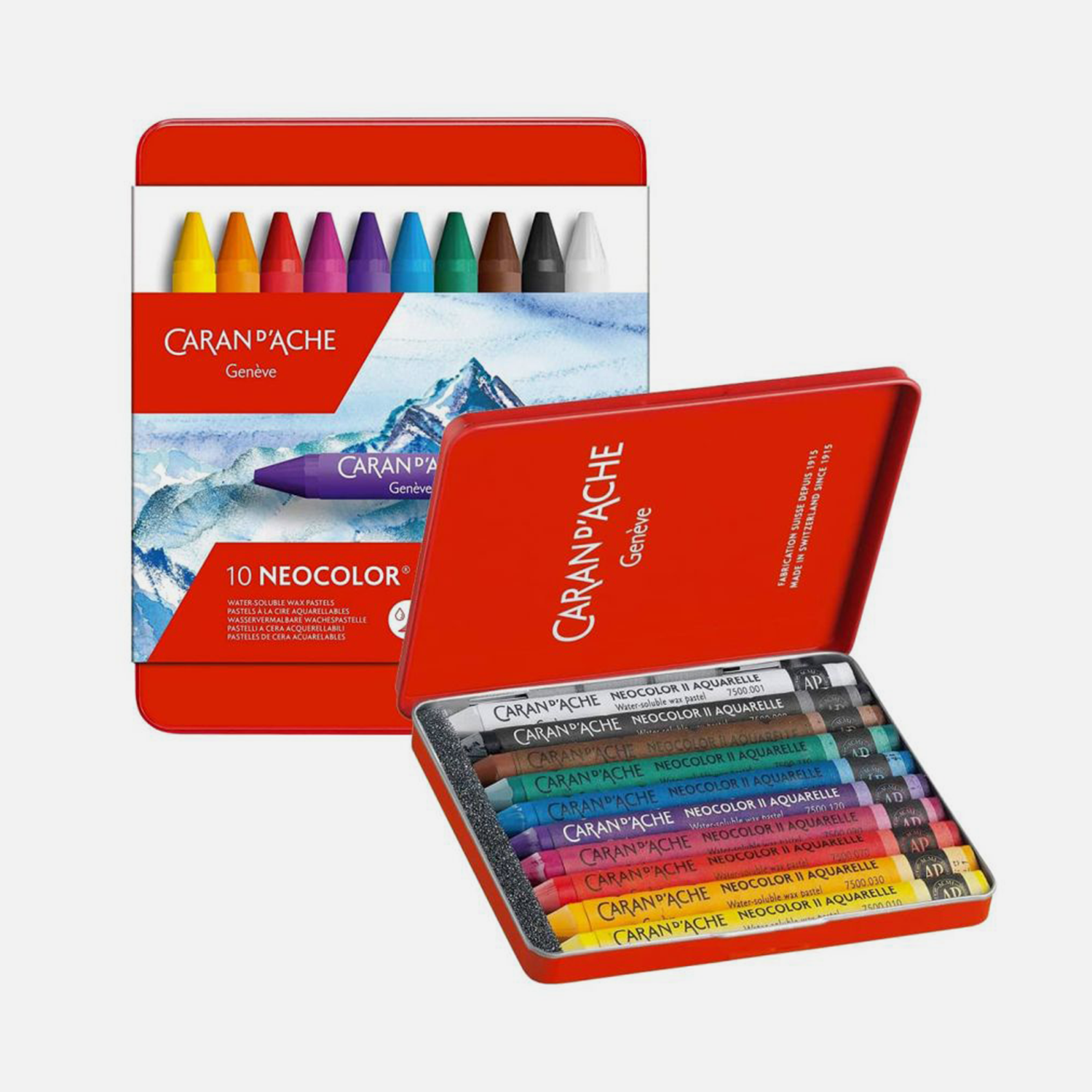Caran d'Ache Classic Neocolor II Aquarelle. Very easy to use and if you love watercolour and crayon effect.