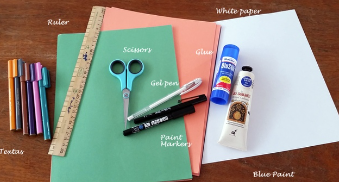 Materials required to create a collage