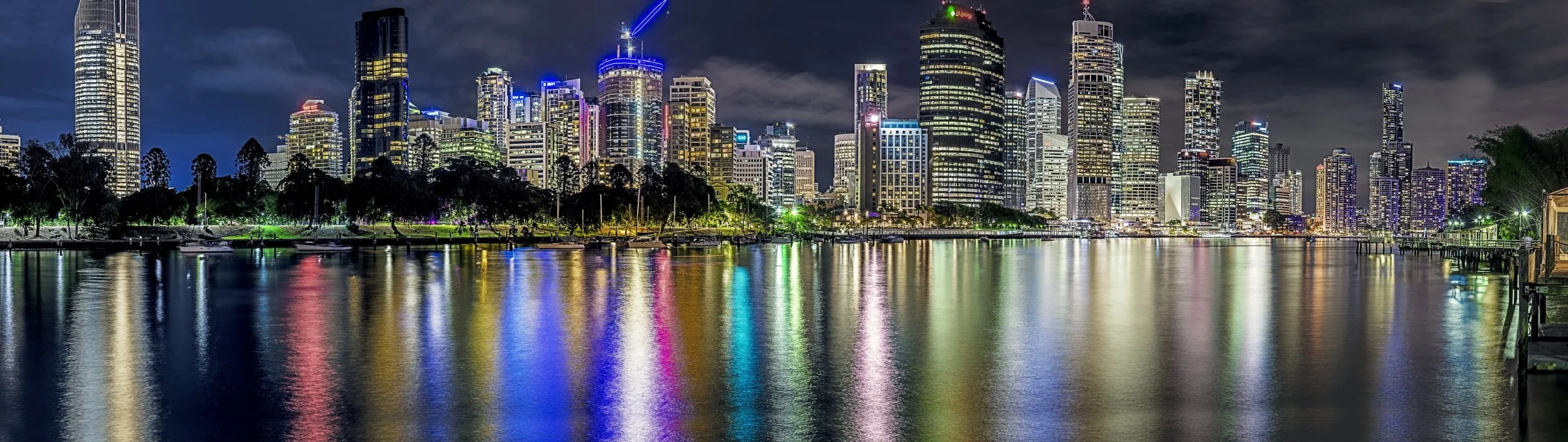 photograph of a nighttime cityscape