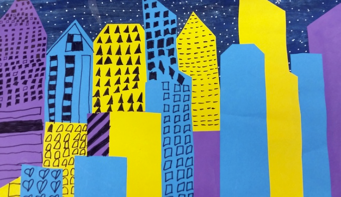 Drawing windows onto the paper buildings