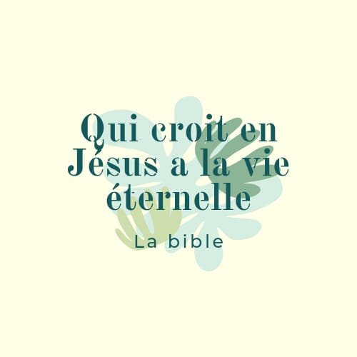 Qui croit en Jésus (feuille verte) Q3