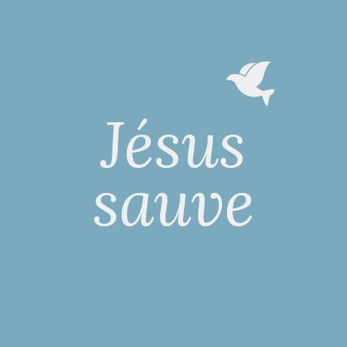 Grand Format : Jésus sauve (bleu et oiseau) J3