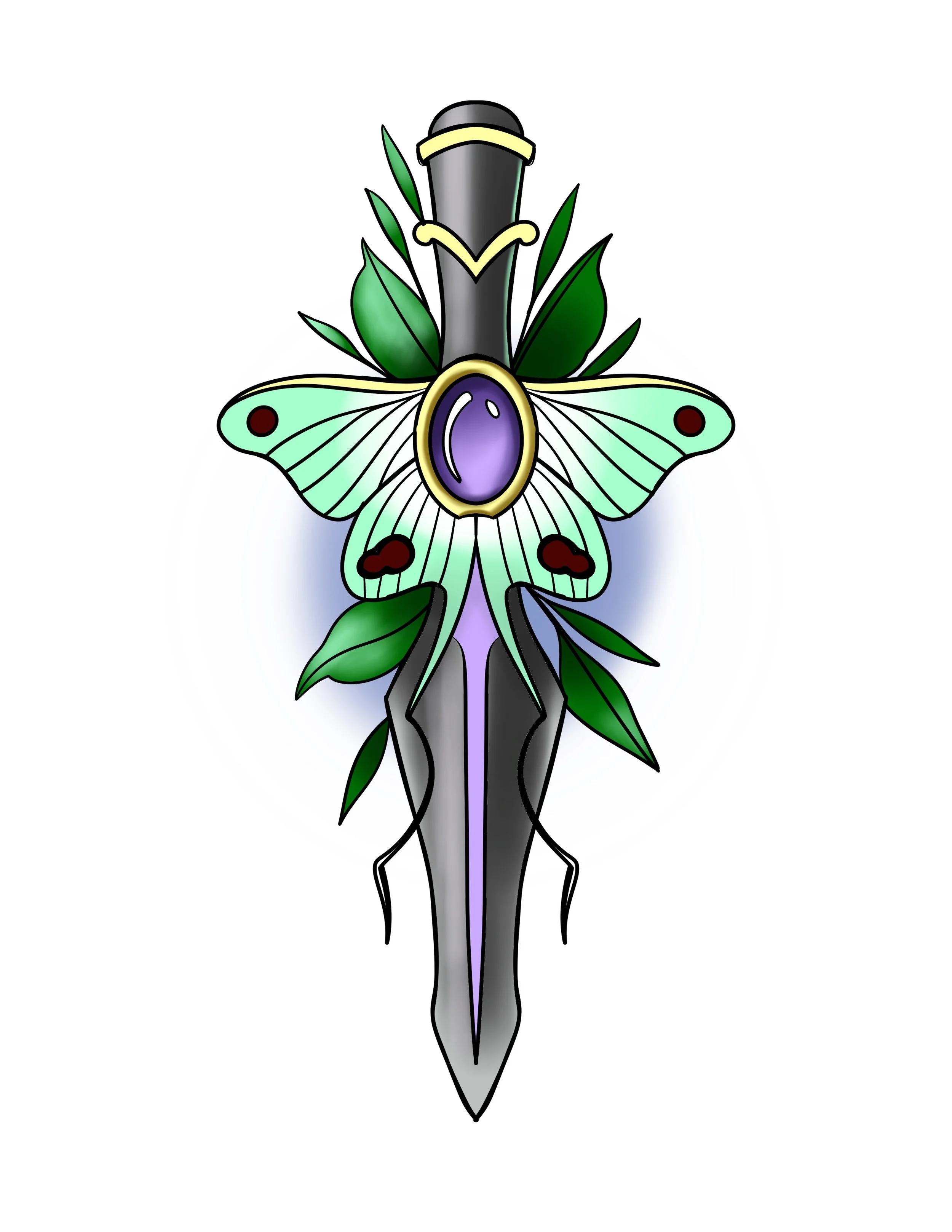 Luna moth dagger new school butterflies butterfly girly 