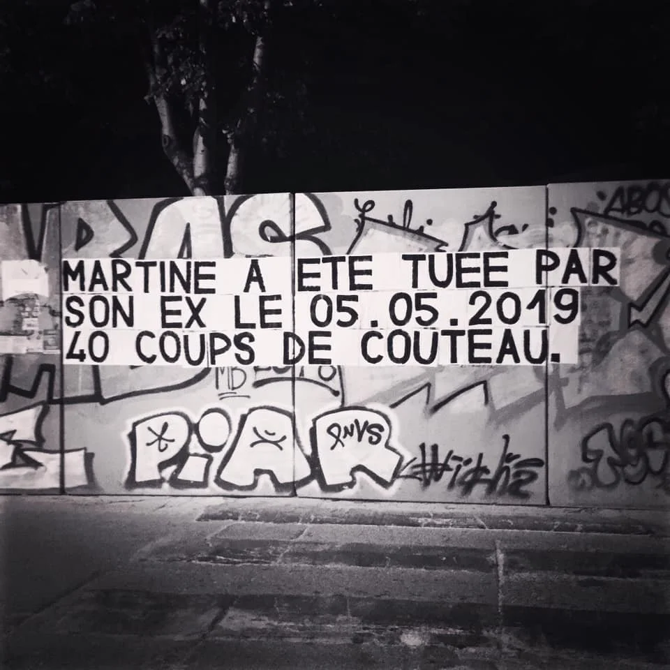 collages féminicides féministes Marguerite Stern