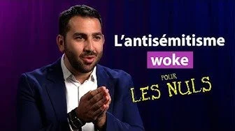 Une image d'un homme en costume avec le texte en français 'L'antisémisme wokes pour les nuls'