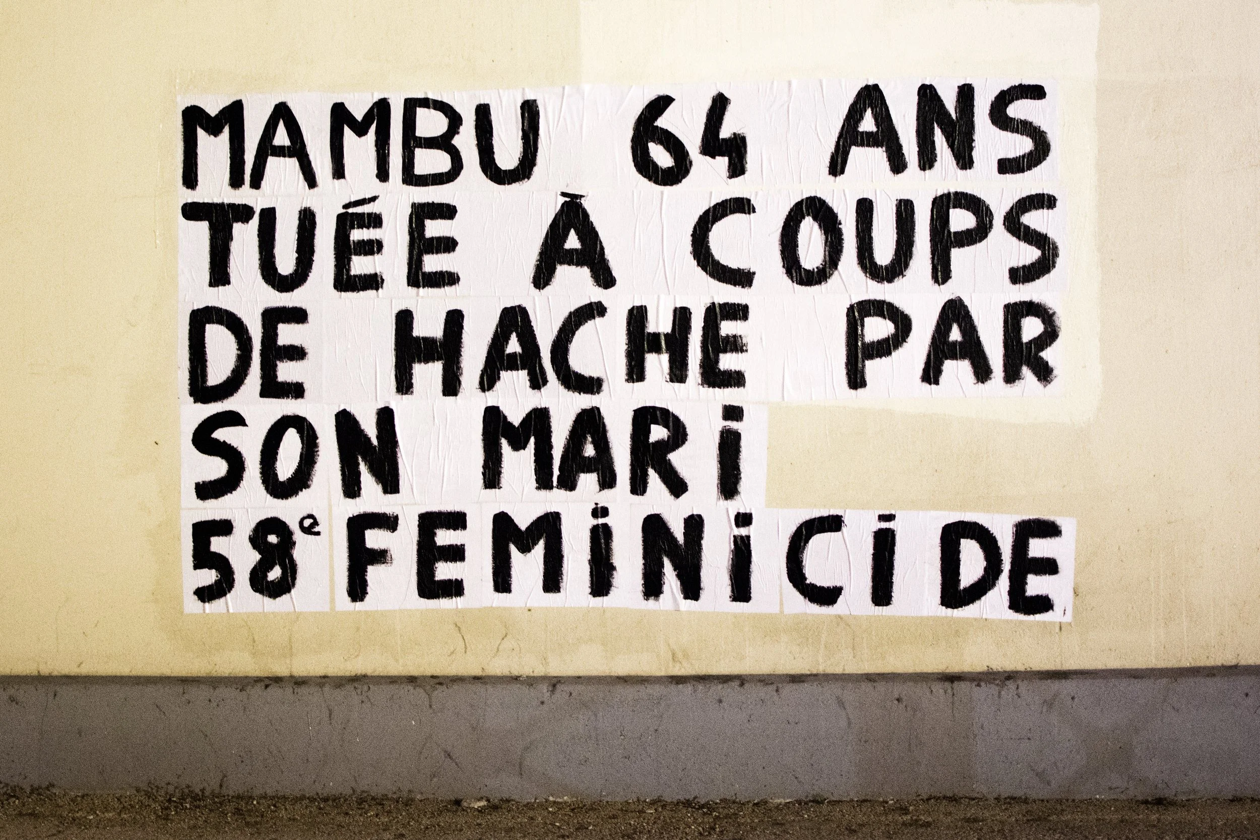 collages féminicides féministes Marguerite Stern