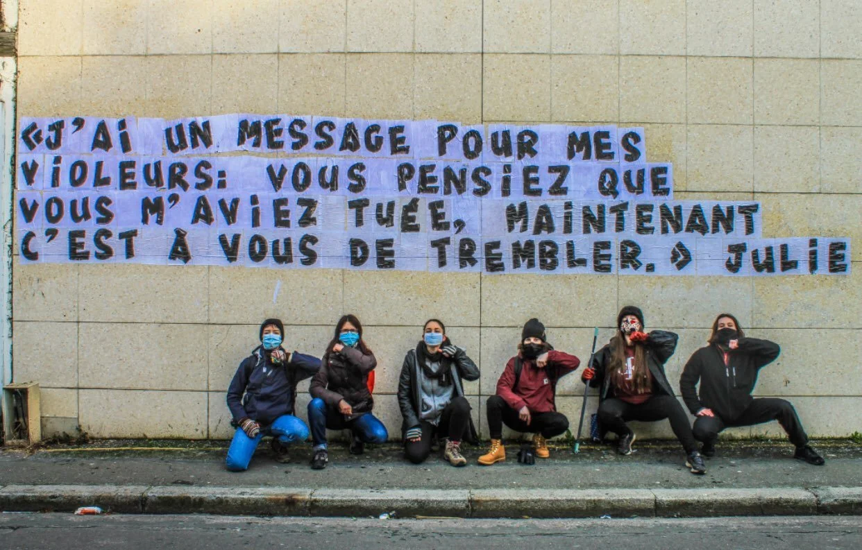 collages féminicides féministes Marguerite Stern