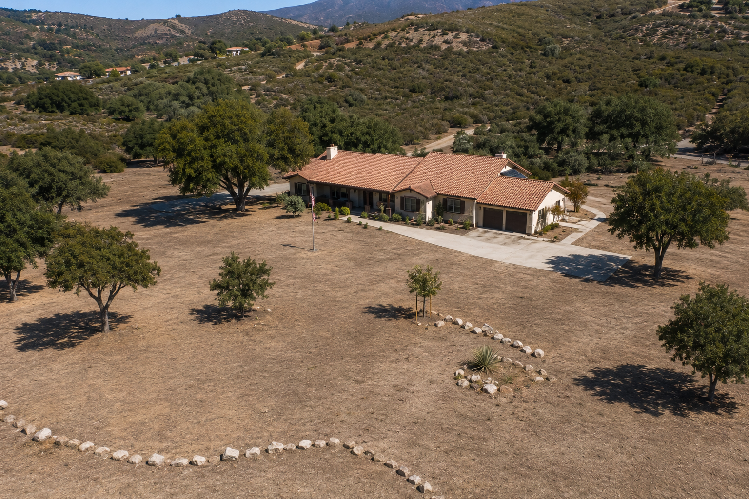 southern California home with defensible space clearing