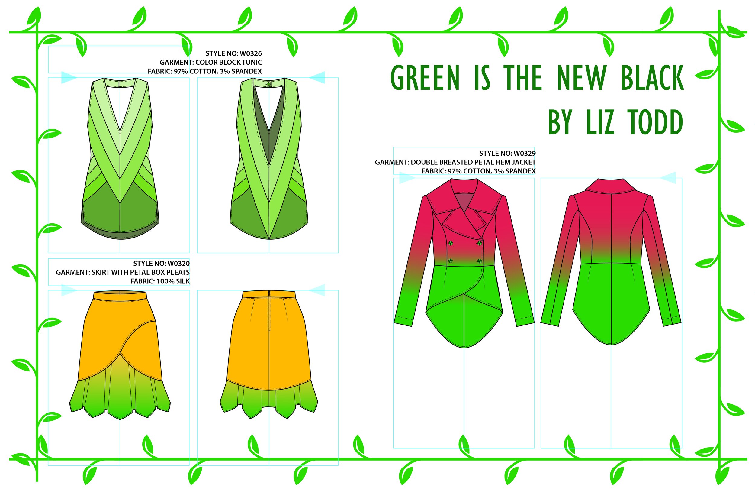 "Succulent Chic" Technical Flats Page 3