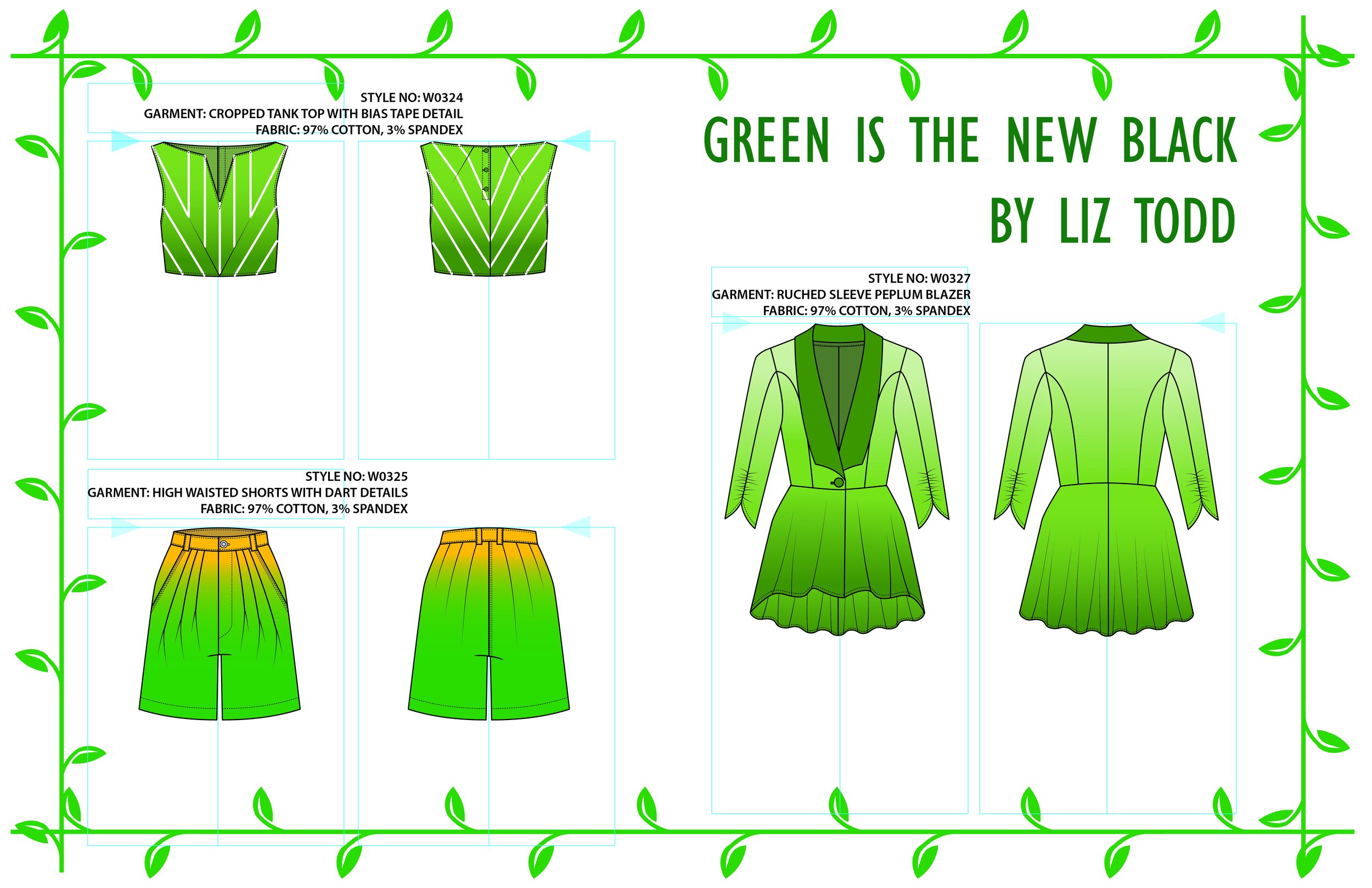 "Succulent Chic" Technical Flats Page 2