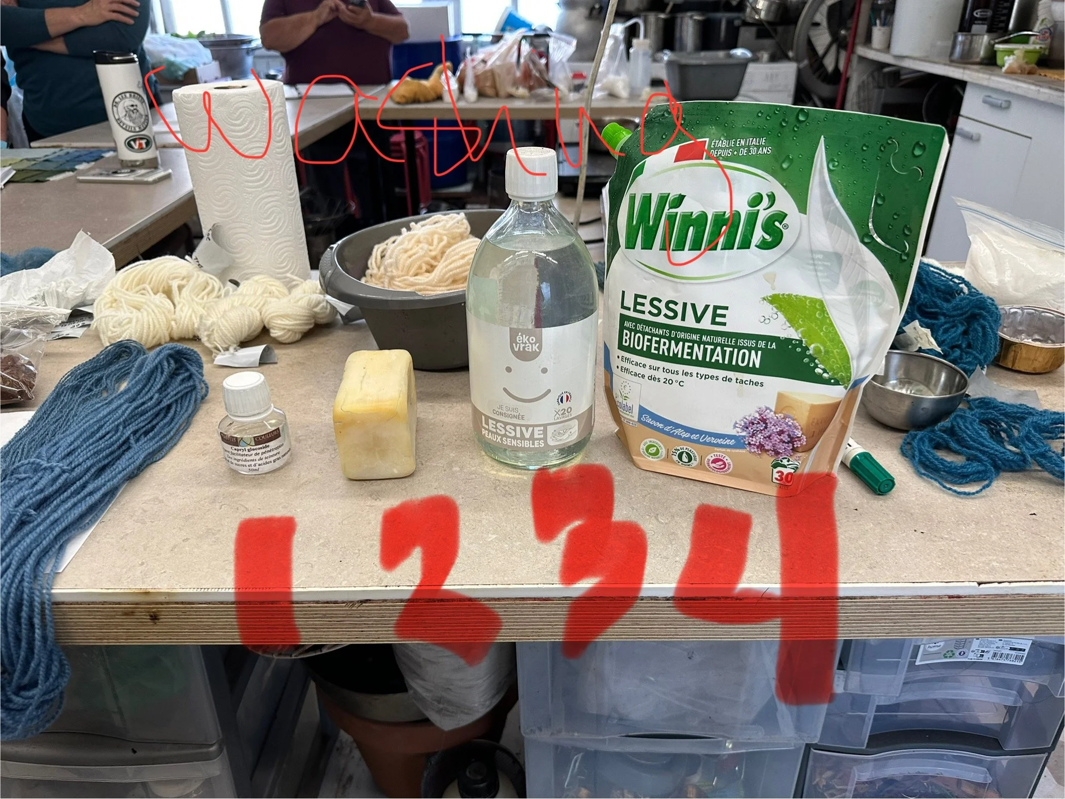 Four washing solutions.