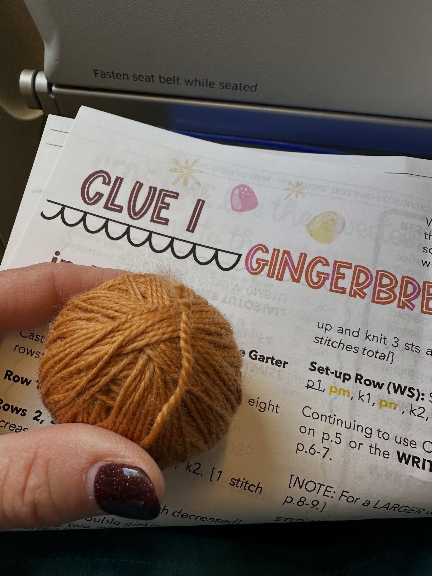 1st plane ride home, 1st clue!

Who&rsquo;s doing the #gingerbreadmkal with #tellybeanknits?!? What&rsquo;s your first color?!? We&rsquo;d love to see! 

@tellybeanknits #knitting #mysterykal #travelknits #colormehappyfiberarts
