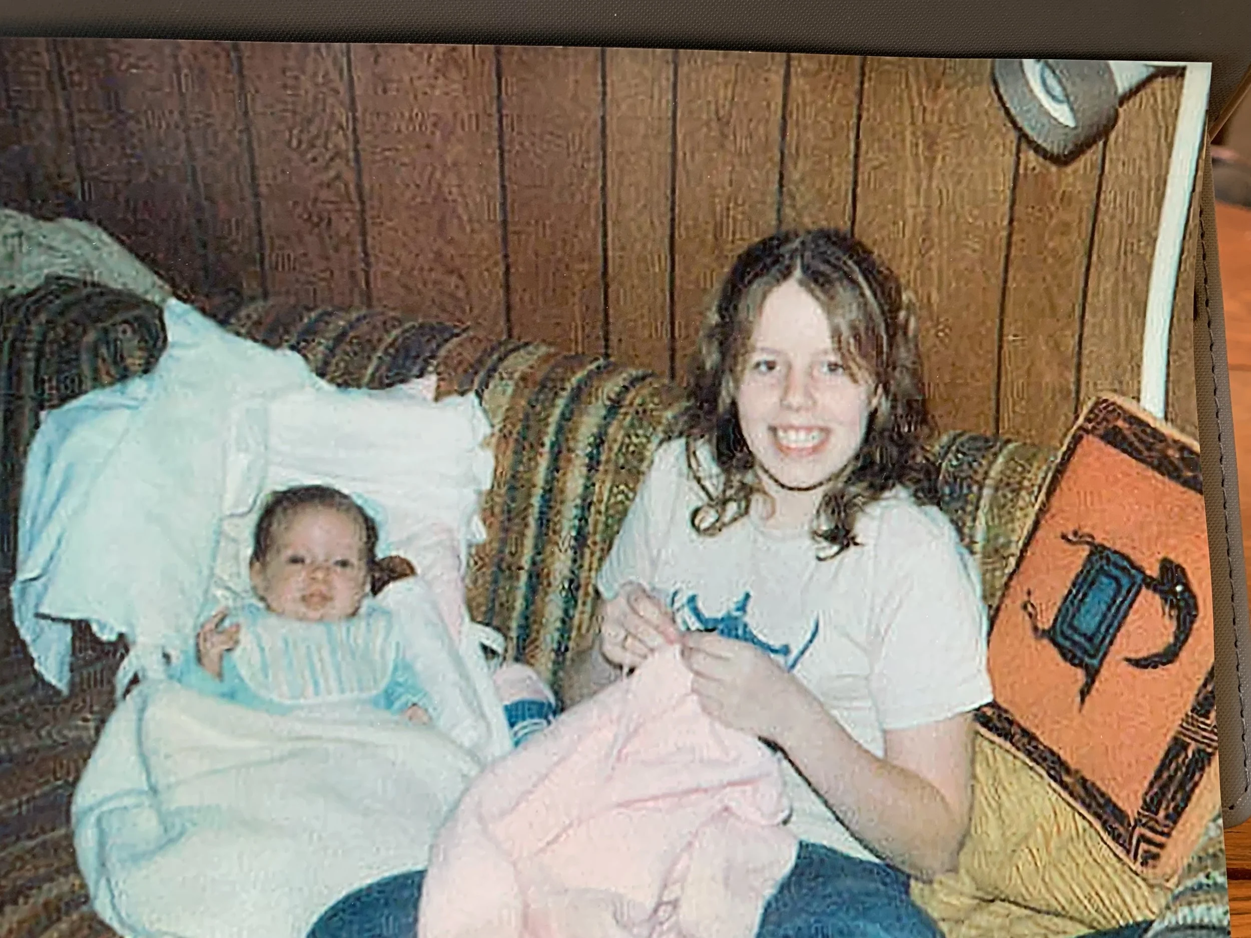 Michelle (and Cousin Allison) with her 2nd knitting project