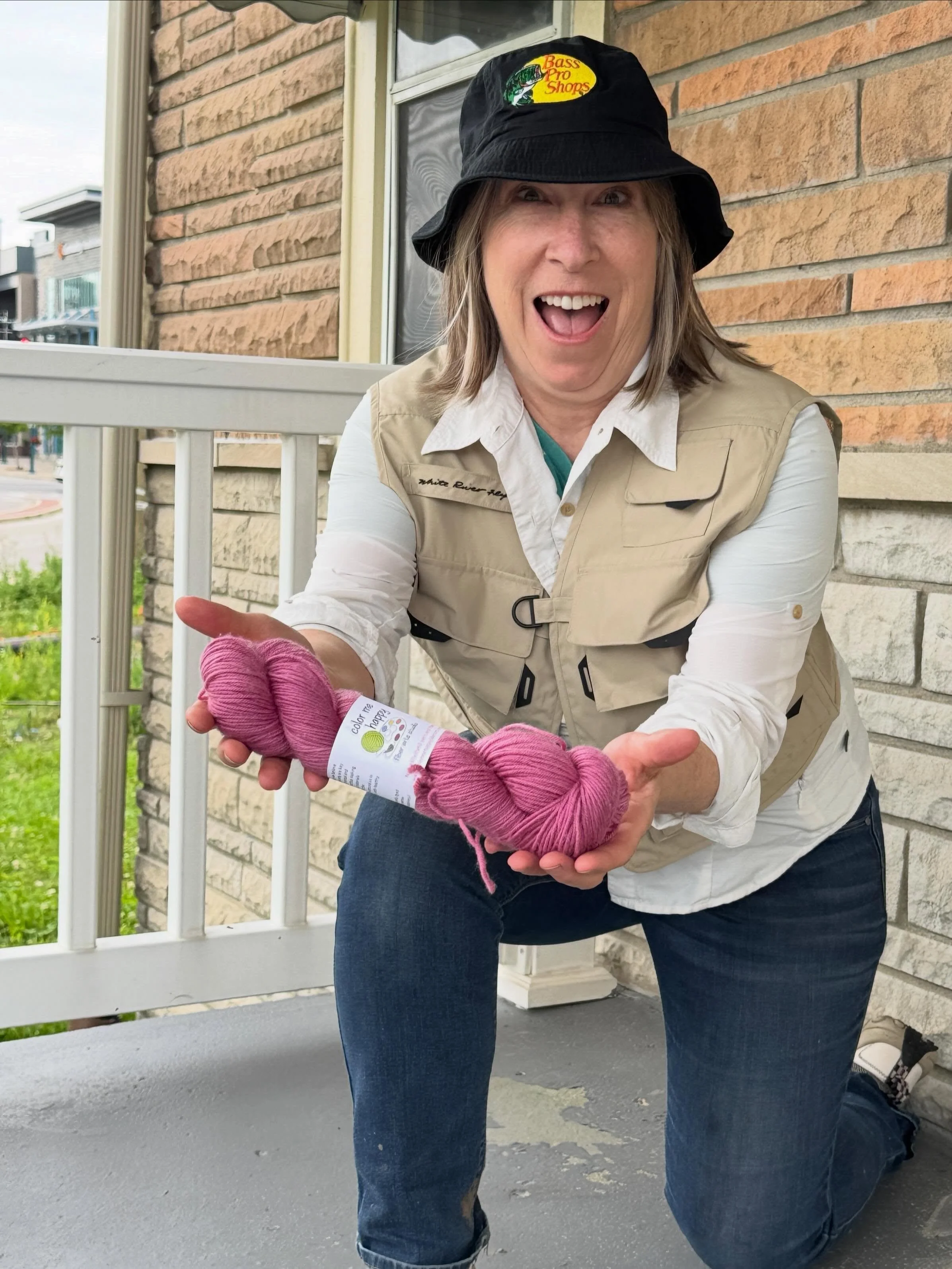 Do y&rsquo;all remember the &ldquo;posing with yarn like guys pose with fish&rdquo; trend this past winter?! 🎣 

Well Linda&rsquo;s bringing lots of big fishing energy to @hoosierhillsfiberfestival this weekend! 

Stay tuned for an upcoming post to 