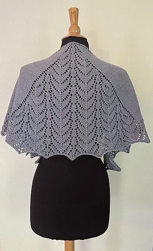 Deco Fountains shawl--1.3 skeins of Organic Merino Sport in Periwinkle