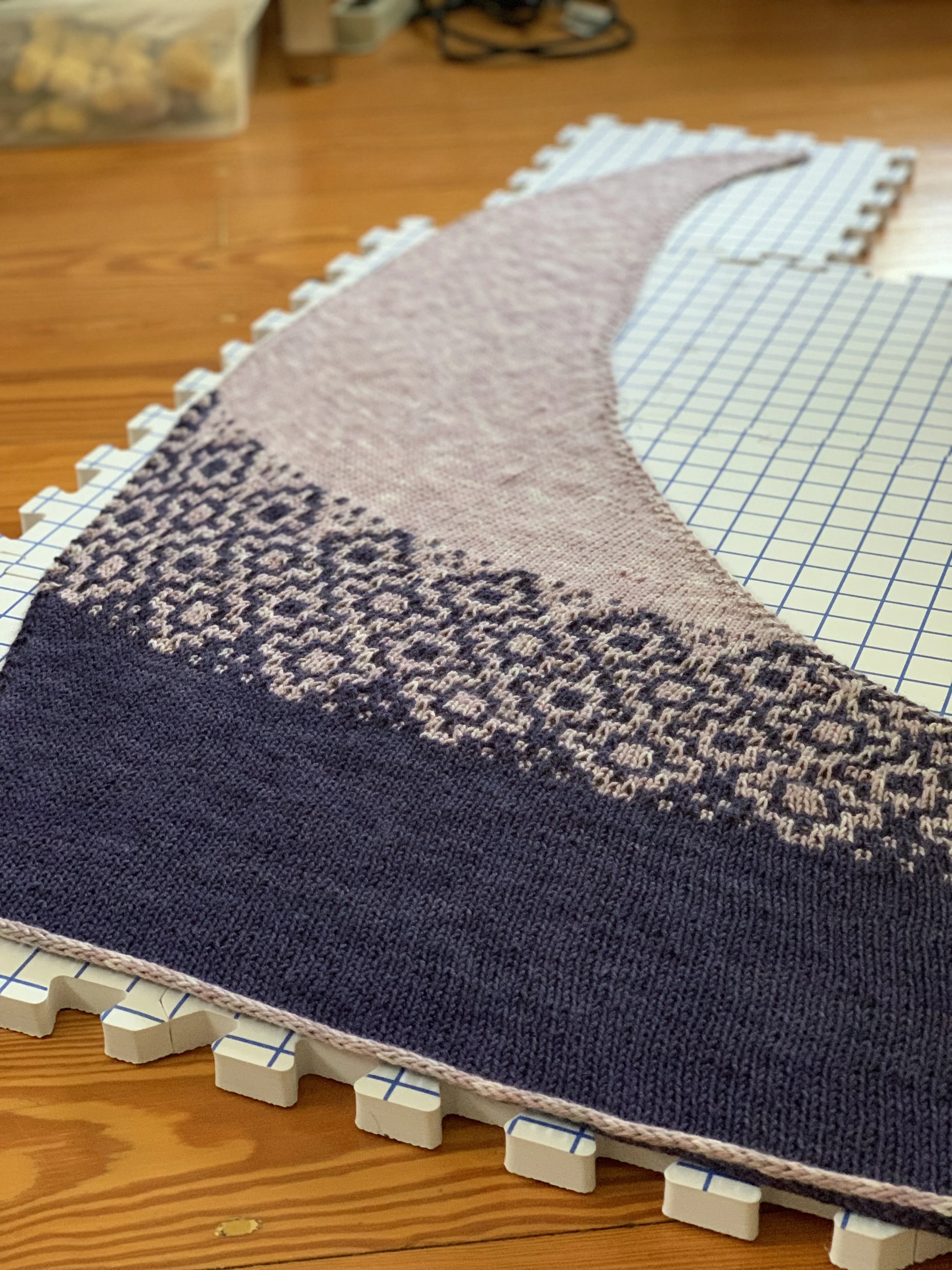 Cold Pale Moon (pattern by Helen Kennedy) knit with 2 skeins of our MCN DK.