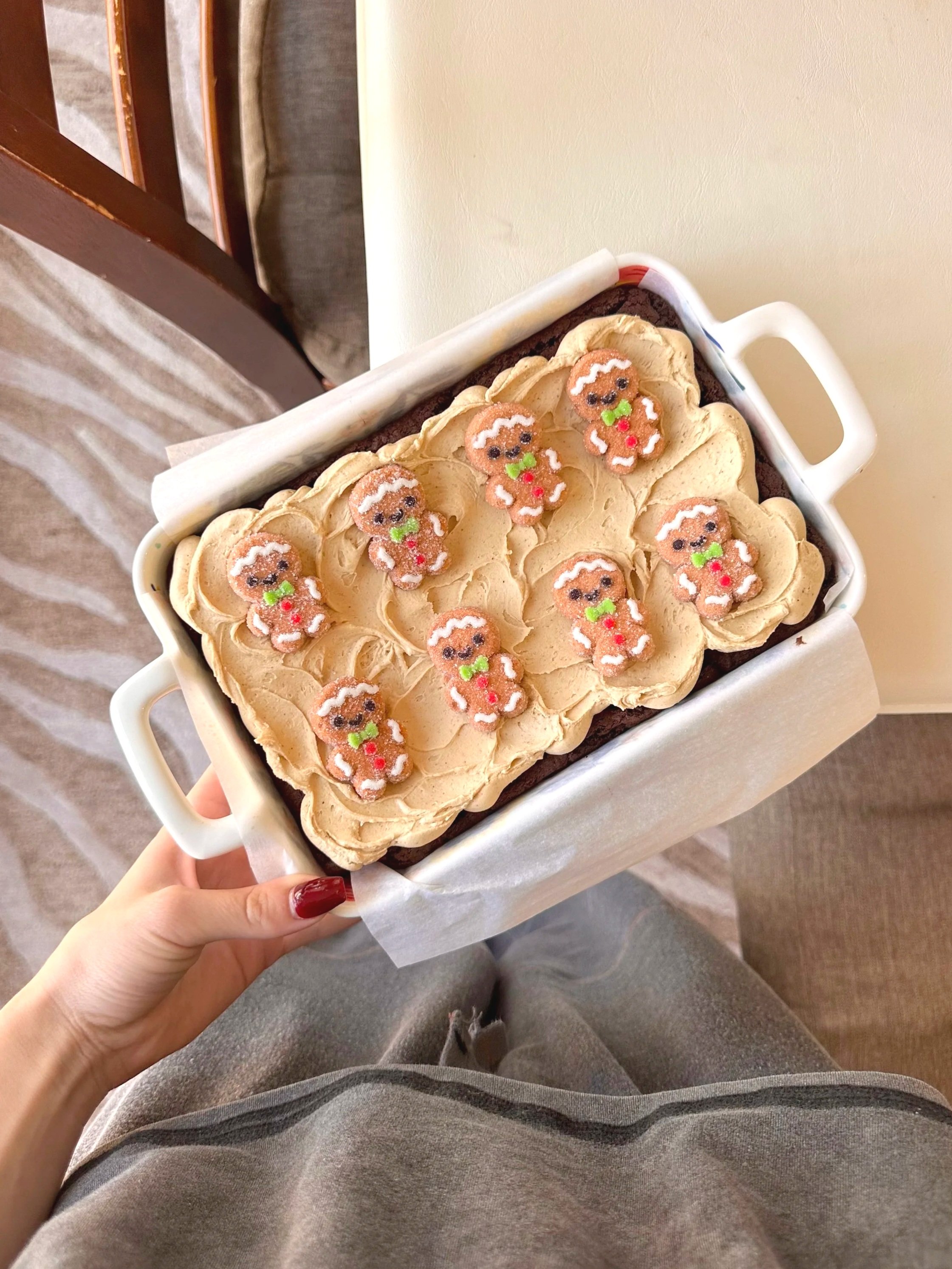 Frosted Gingerbread Brownies