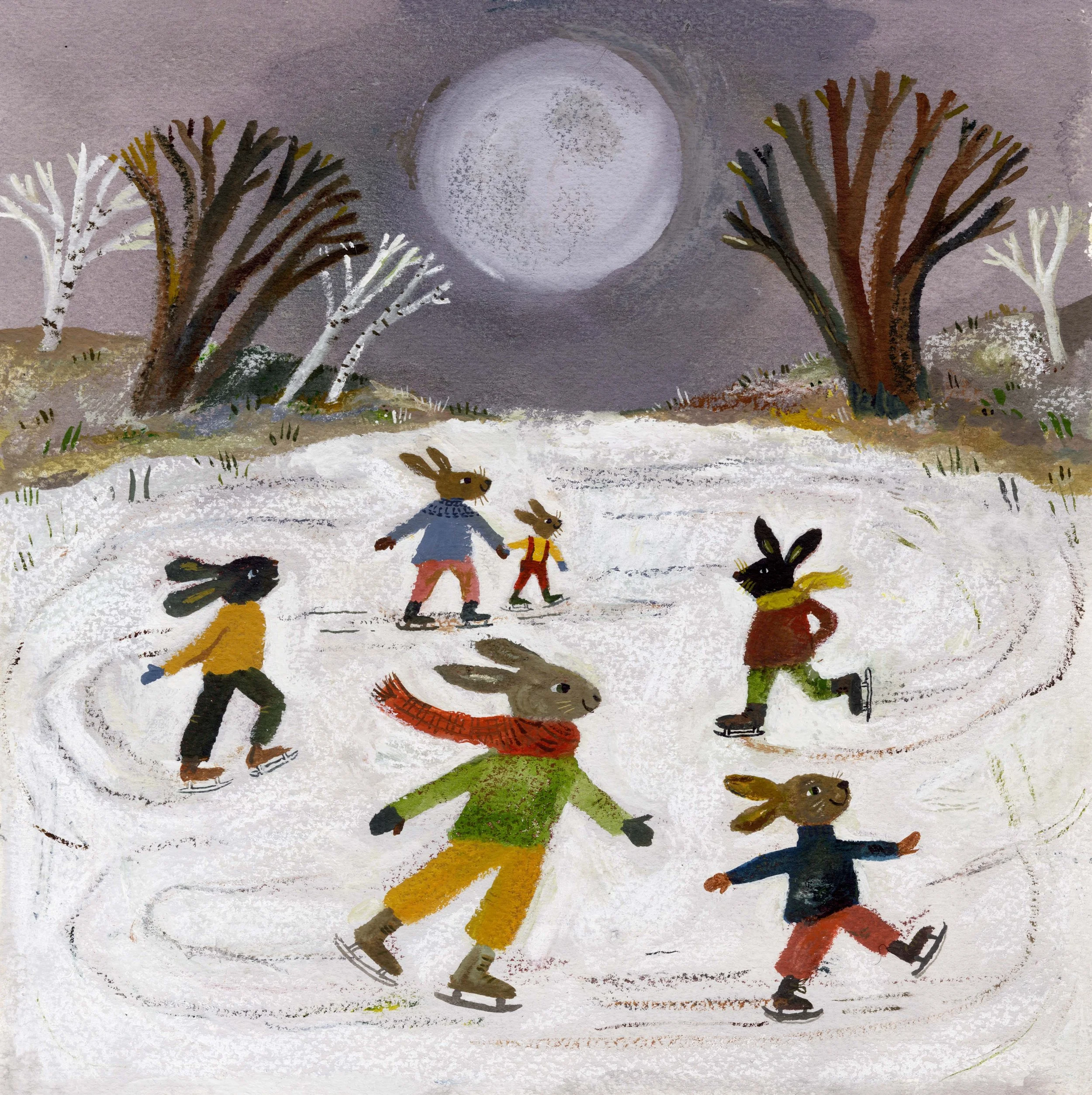 winter rabbits — Gemma Koomen illustration