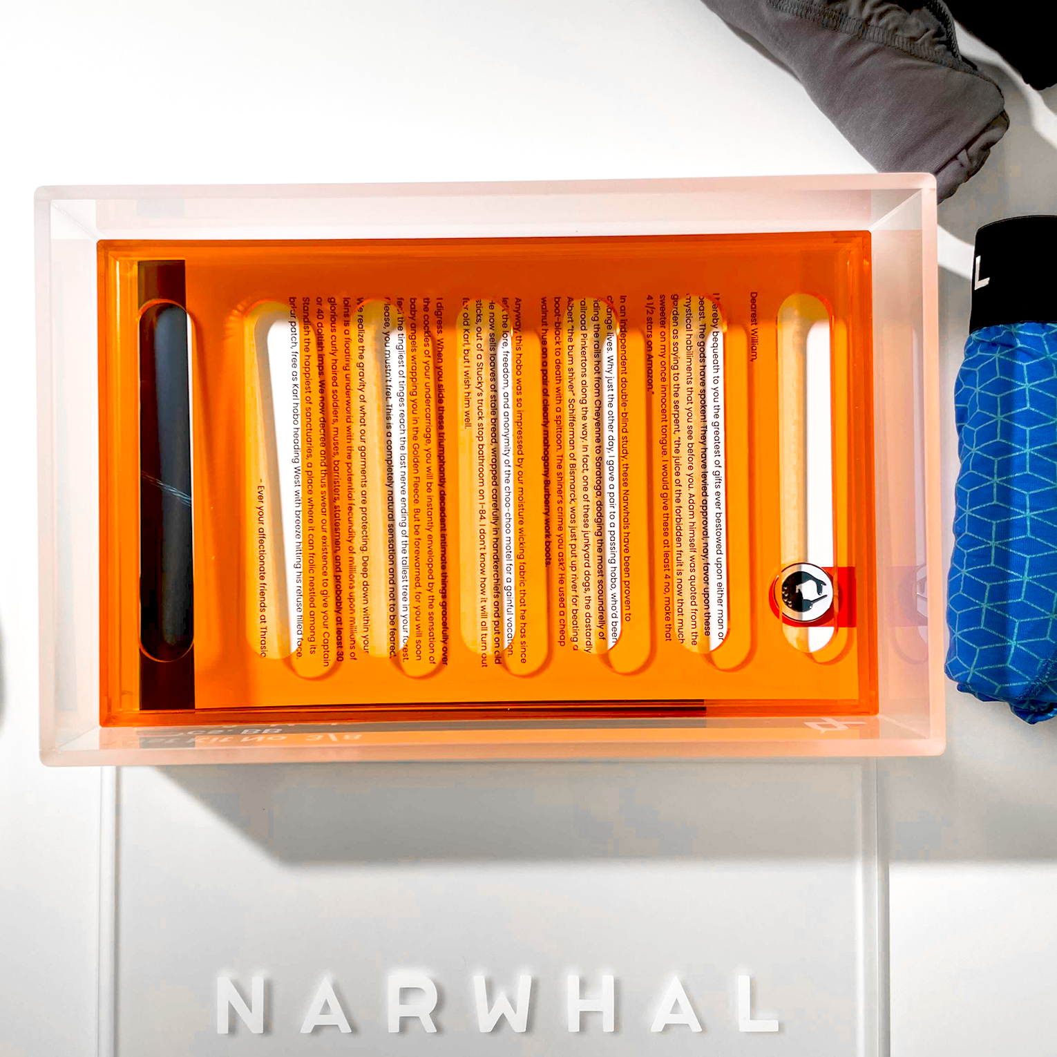 Product Kit We Sent to Ferrell - Acrylic Tray