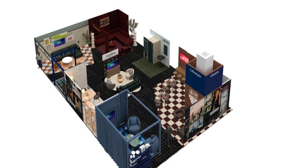 Lifestyle Booth Dollhouse Rendering