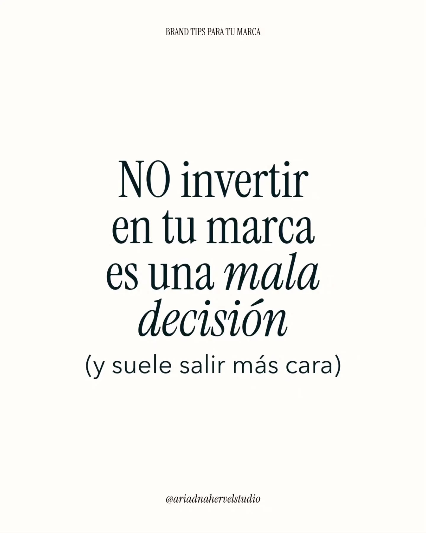 Por qu&eacute; invertir en dise&ntilde;o de marca

No invertir en tu marca tambi&eacute;n es una elecci&oacute;n.
Y muchas veces, es la que m&aacute;s caro sale.

Porque mientras dudas, otros ya est&aacute;n comunicando,
ya est&aacute;n generando con