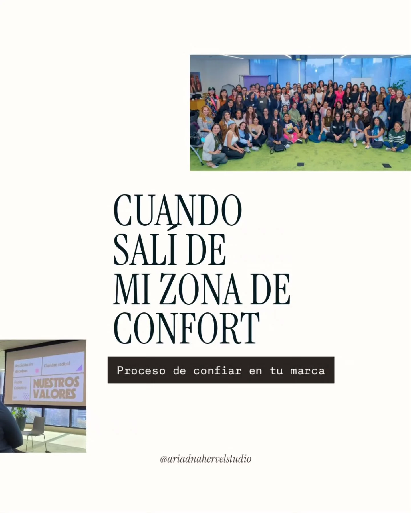 Salir de la zona c&oacute;moda&hellip; tambi&eacute;n es parte del proceso

Siempre he dicho que no me gusta salir a c&aacute;mara.
Y eso incluye fotos.

Hace unos d&iacute;as asist&iacute; al evento de @expertatalks ,
El tema del d&iacute;a:
&ldquo;