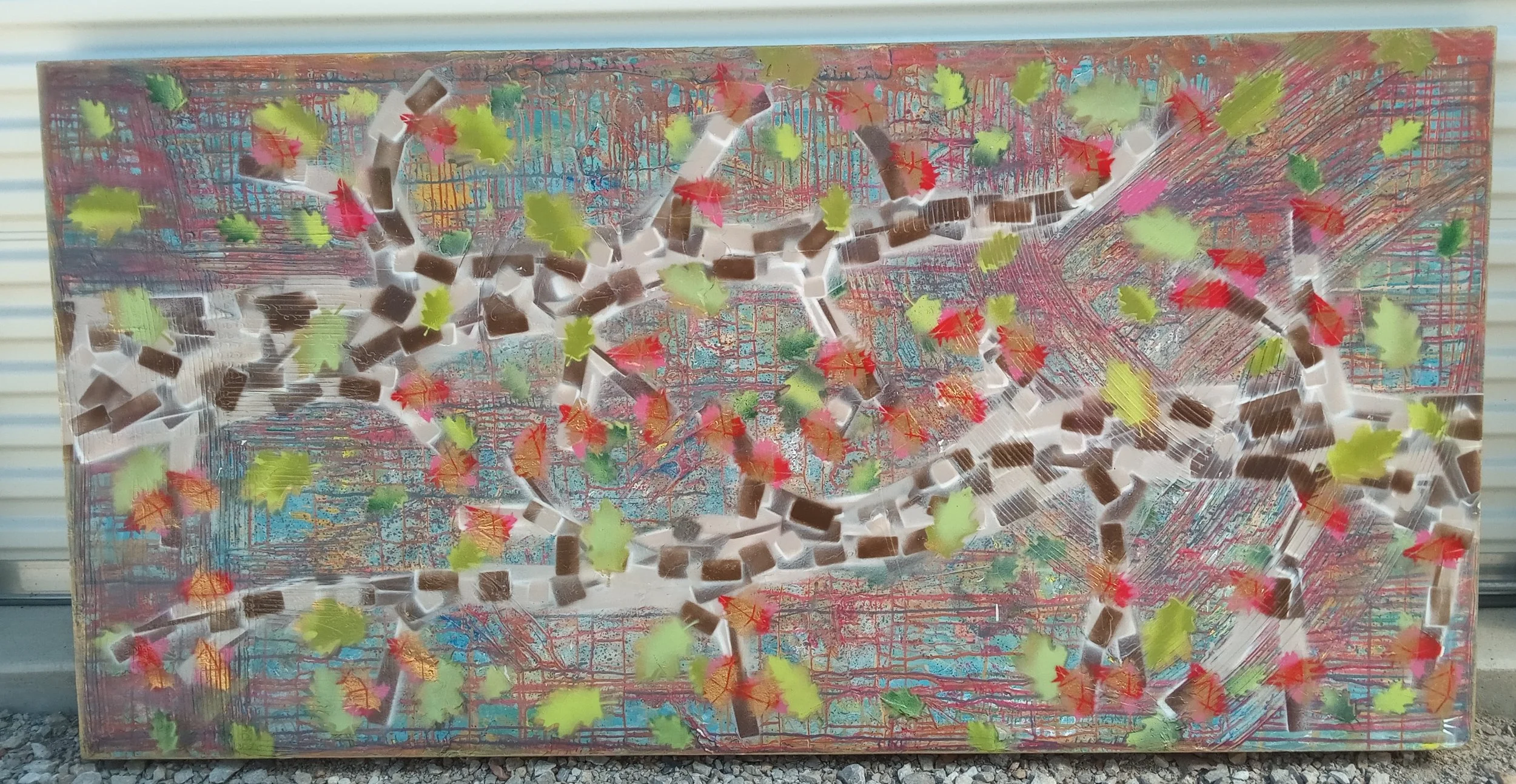 Canvas/latex paint/spray paint: 72"x36"