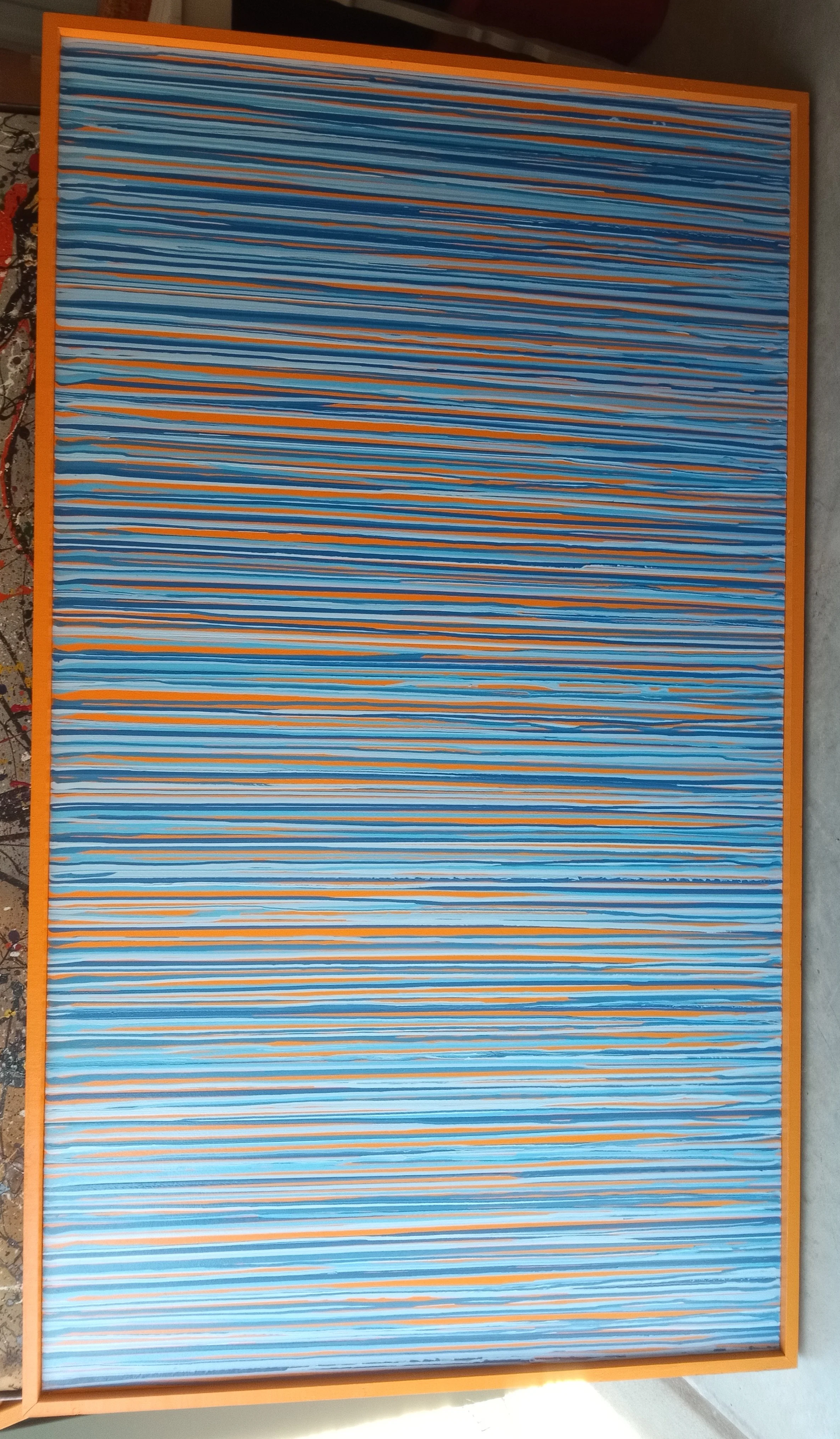 Wood panel/latex paint: 71.5"x41.5"