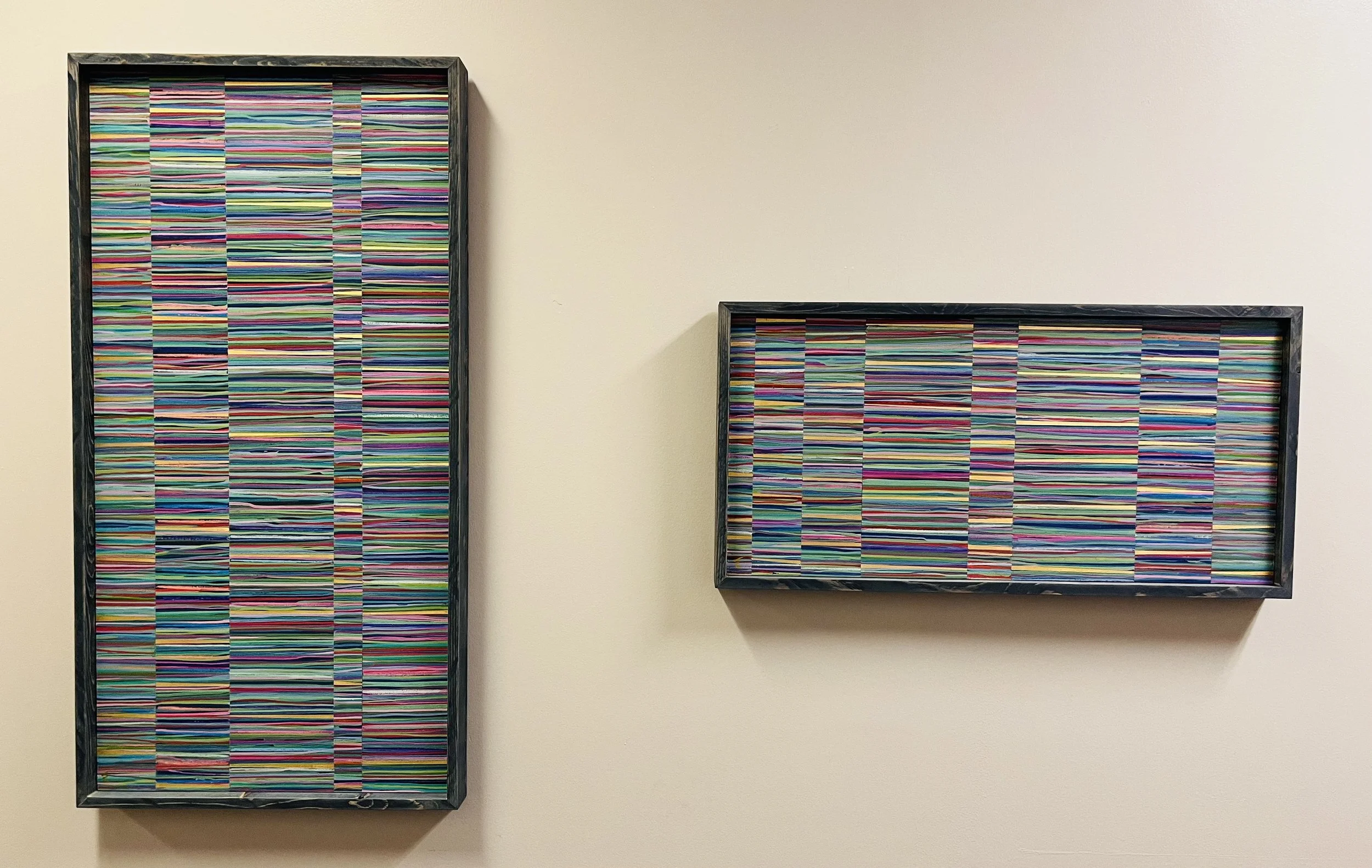 Latex paint/gold leaf/wood panel