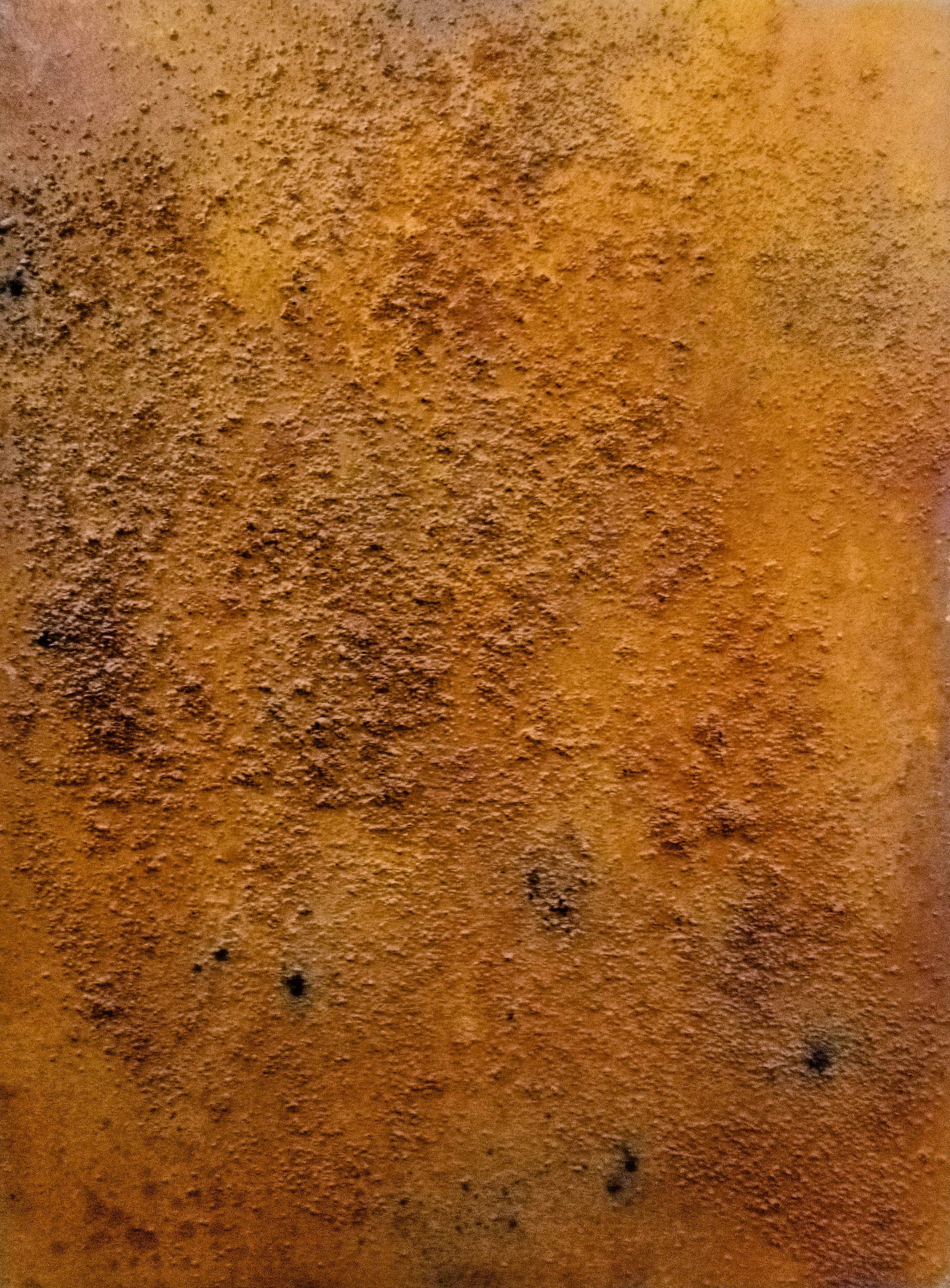 Canvas/metal paint/coffee/rock salt: 30"x40"