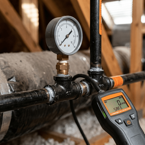 water heater gas line leaking sulfur smell outdoors