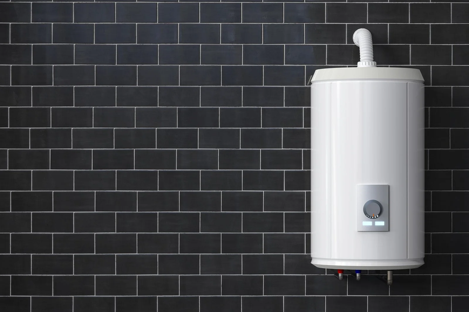 gas water heater with white mineral scale deposits