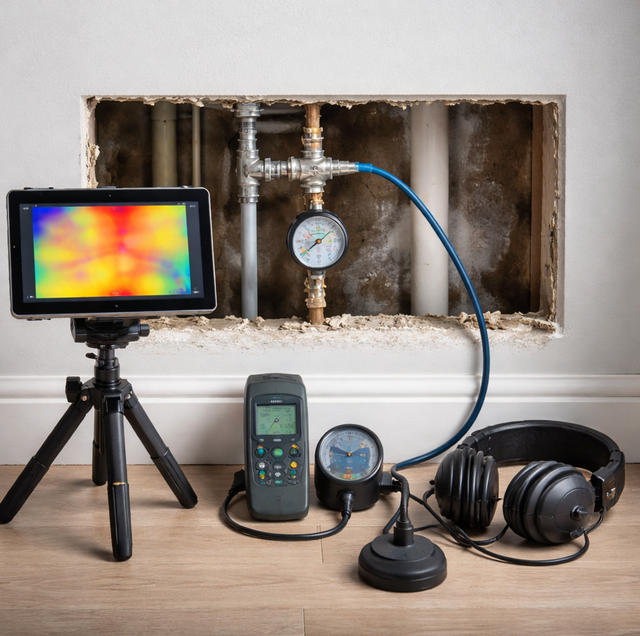 acoustic listening device on drywall detecting water leak