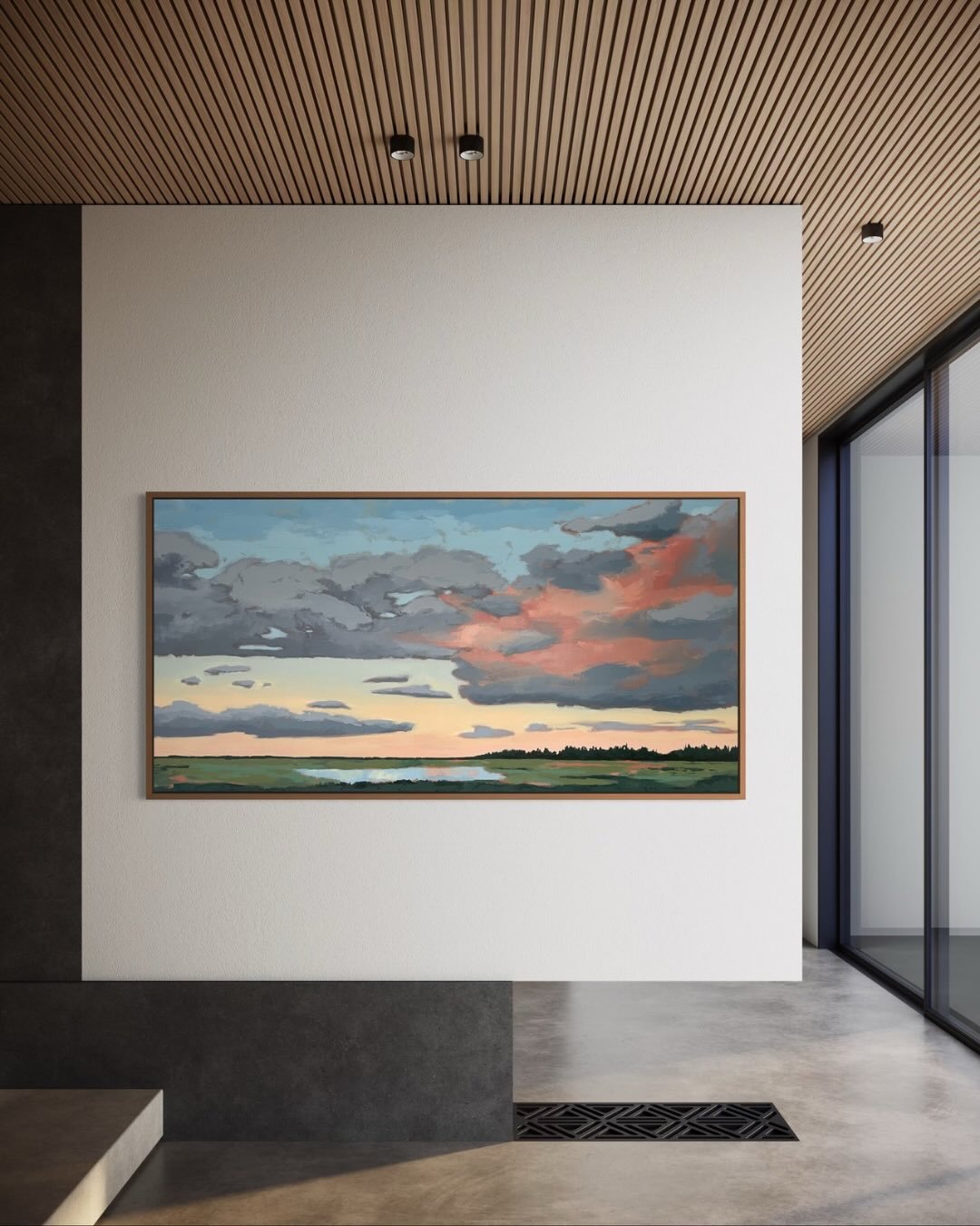 &ldquo;Free to Linger&rdquo; 
36&rdquo;x72&rdquo; 
Custom Commission 

Installation day is today!! Really celebrating the completion of this piece in collaboration with WRKSP Licensed Interior Design  and the folks at McLennan Ross. 

I&rsquo;ll shar