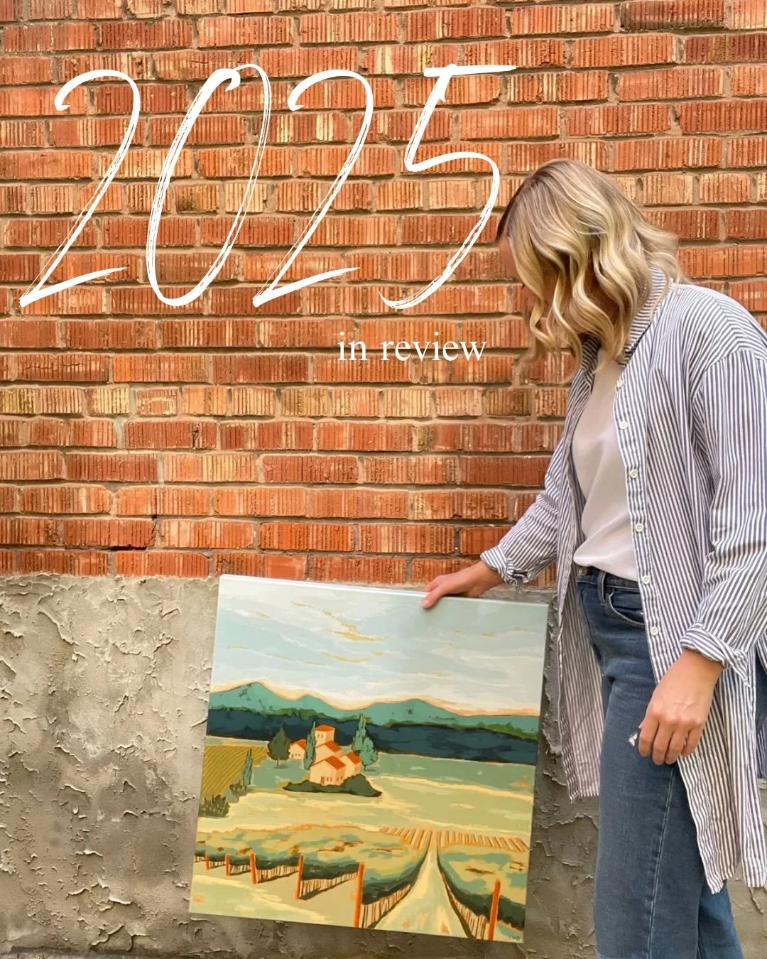 2 0 2 5  I N  R E V I E W 

Looking back on the past year, I feel grateful for how much growth took place, both in the studio and behind the scenes. I completed seven large scale commissions, which pushed me creatively and confirmed my desire to keep