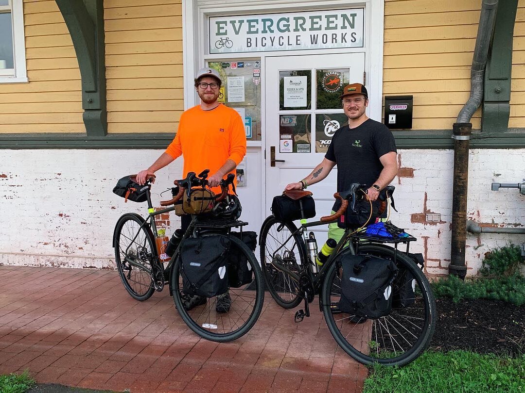 Epic adventure alert! 🚨 This past week, the owners of @evergreenbicycleworks and Fort Edward natives, Kyle and Randy, rode the Empire State Trail 🚴&zwj;♂️ from Fort Edward to NYC. They left from the shop housed inside the historic Fort Edward Amtra