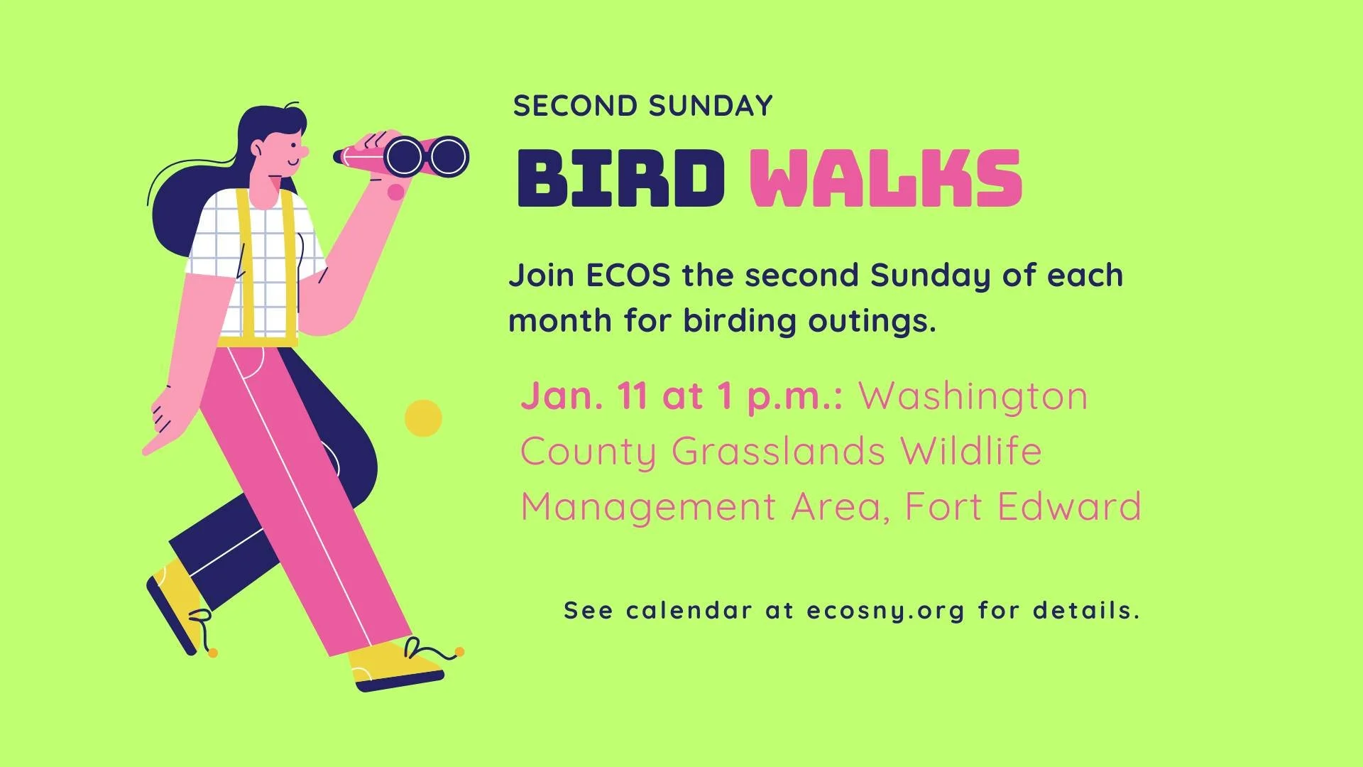 Second Sunday Bird Walk @ Washington County Grasslands Wildlife Management Area
