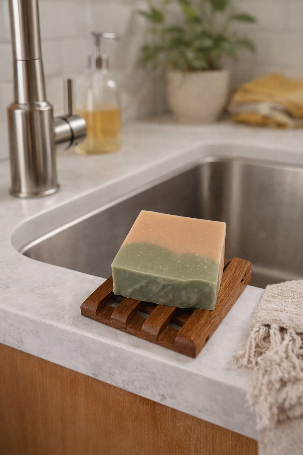 Handcrafted solid wood soap tray